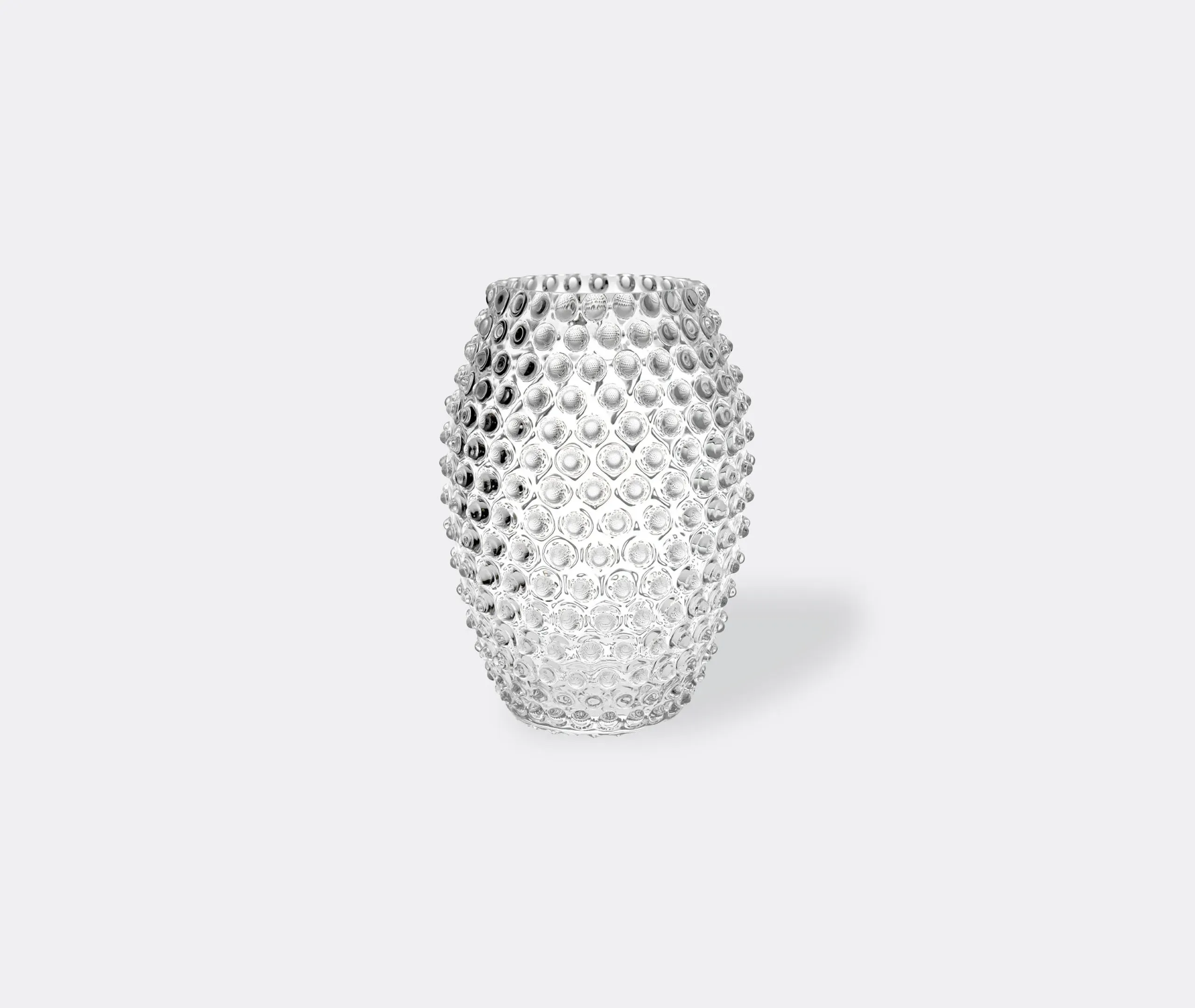 Egg-Shaped Hobnail Vase - Clear, Crystal Glass