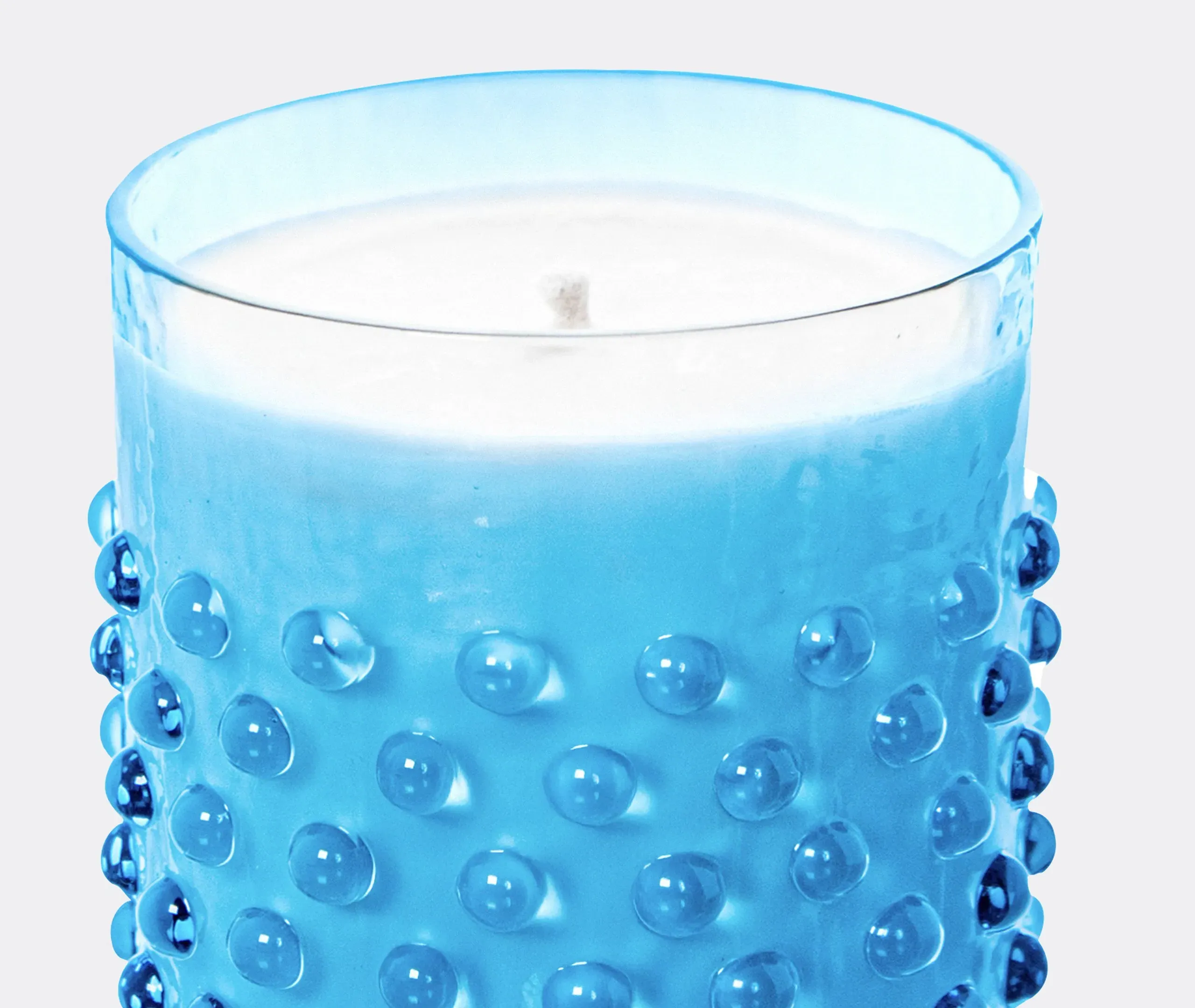 Hobnail Candle, Mojito - Azure, Crystal Glass