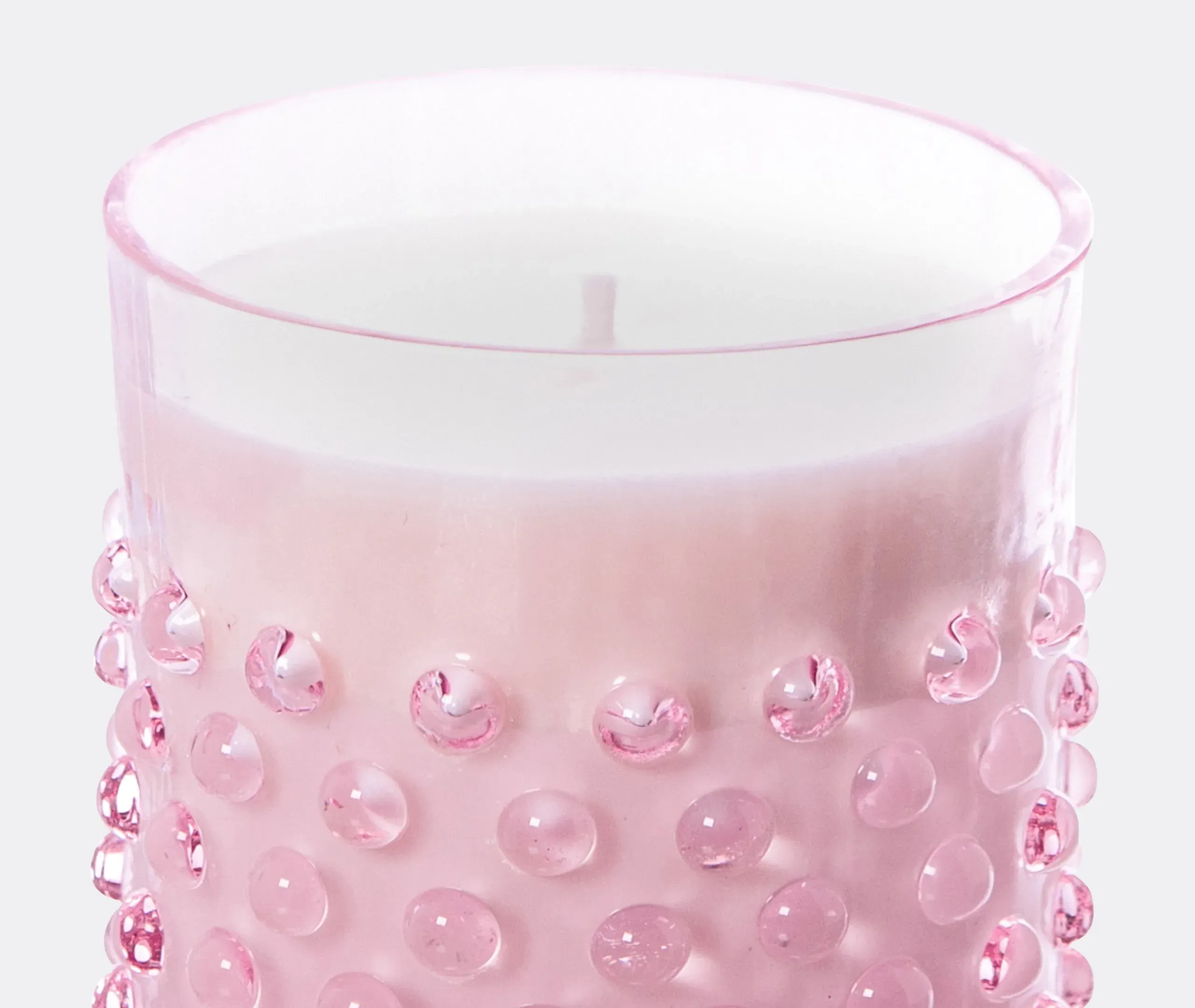 Hobnail Candle Peony - Pink, Crystal