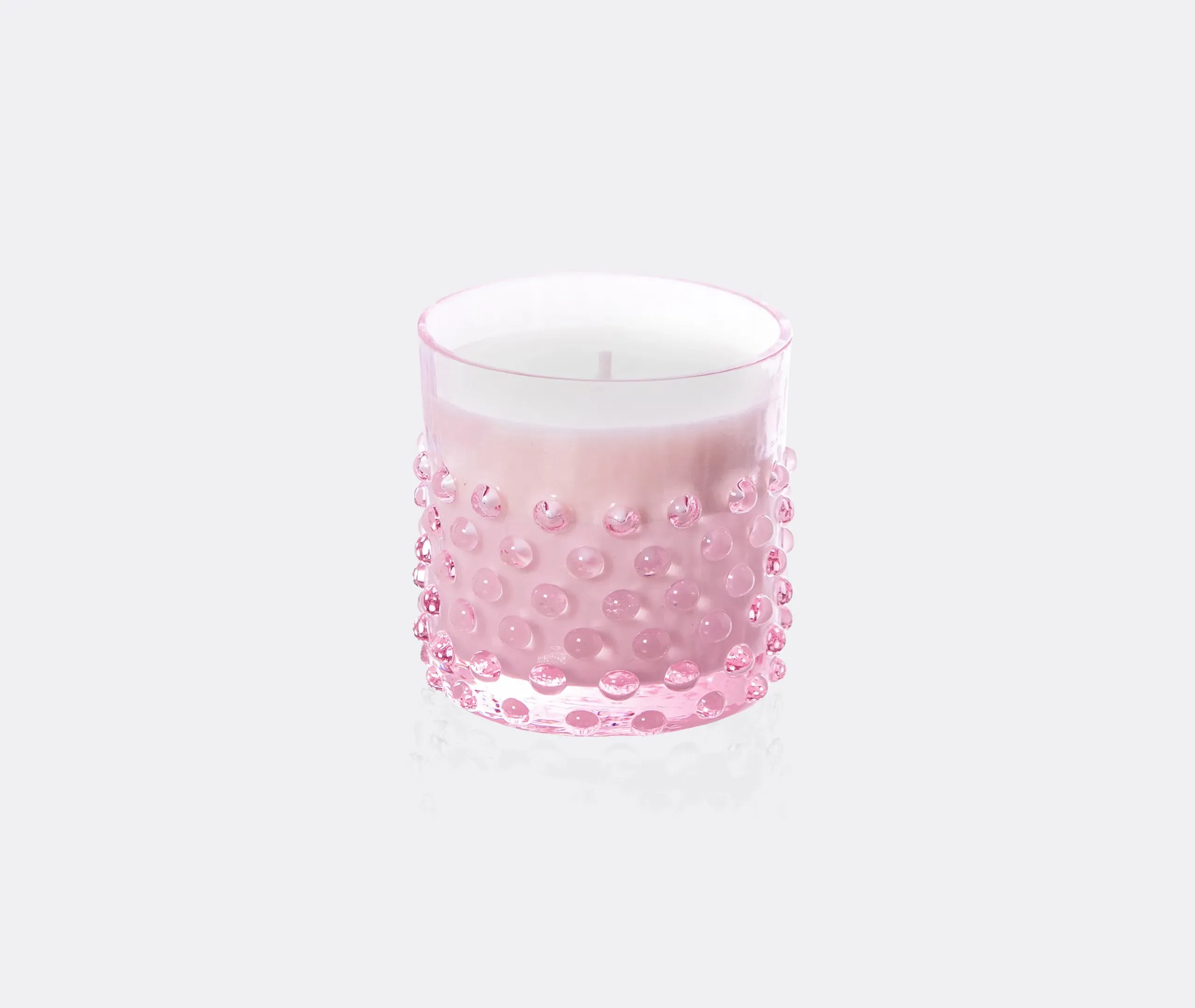 Hobnail Candle Peony - Pink, Crystal