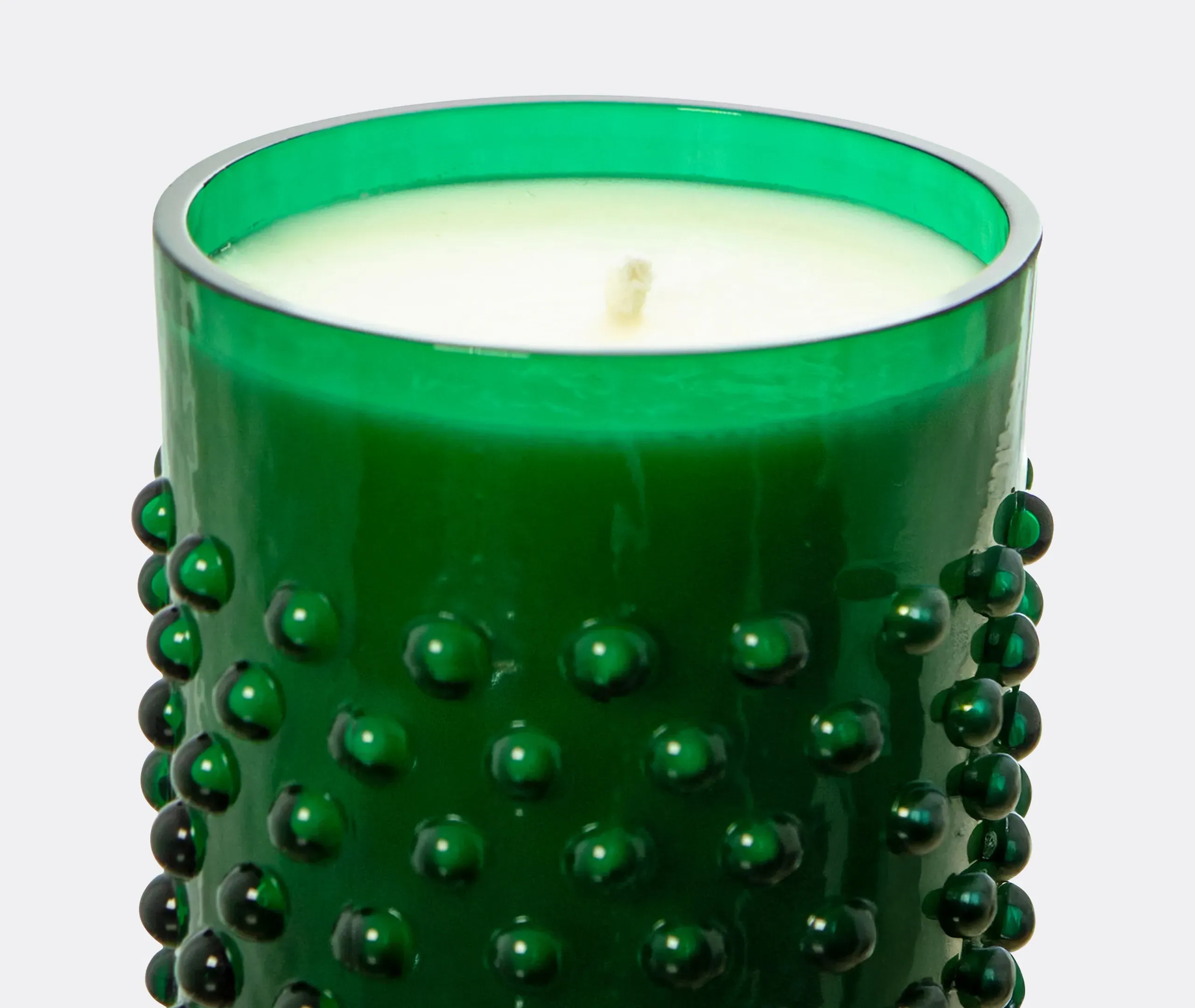 Hobnail Christmas Scented Candle - Dark Green, Crystal Glass alternate view