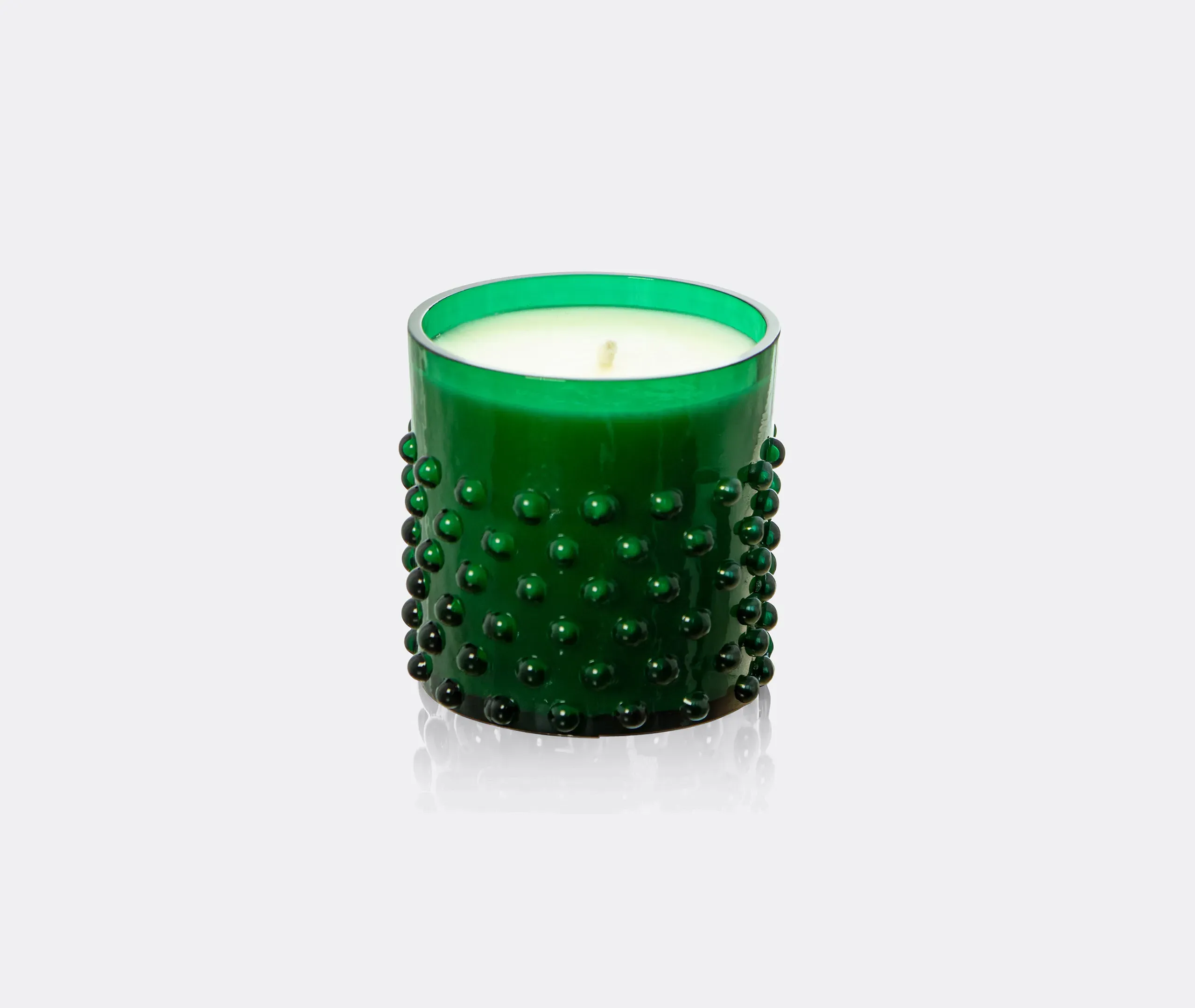 Hobnail Christmas Scented Candle - Dark Green, Crystal Glass product