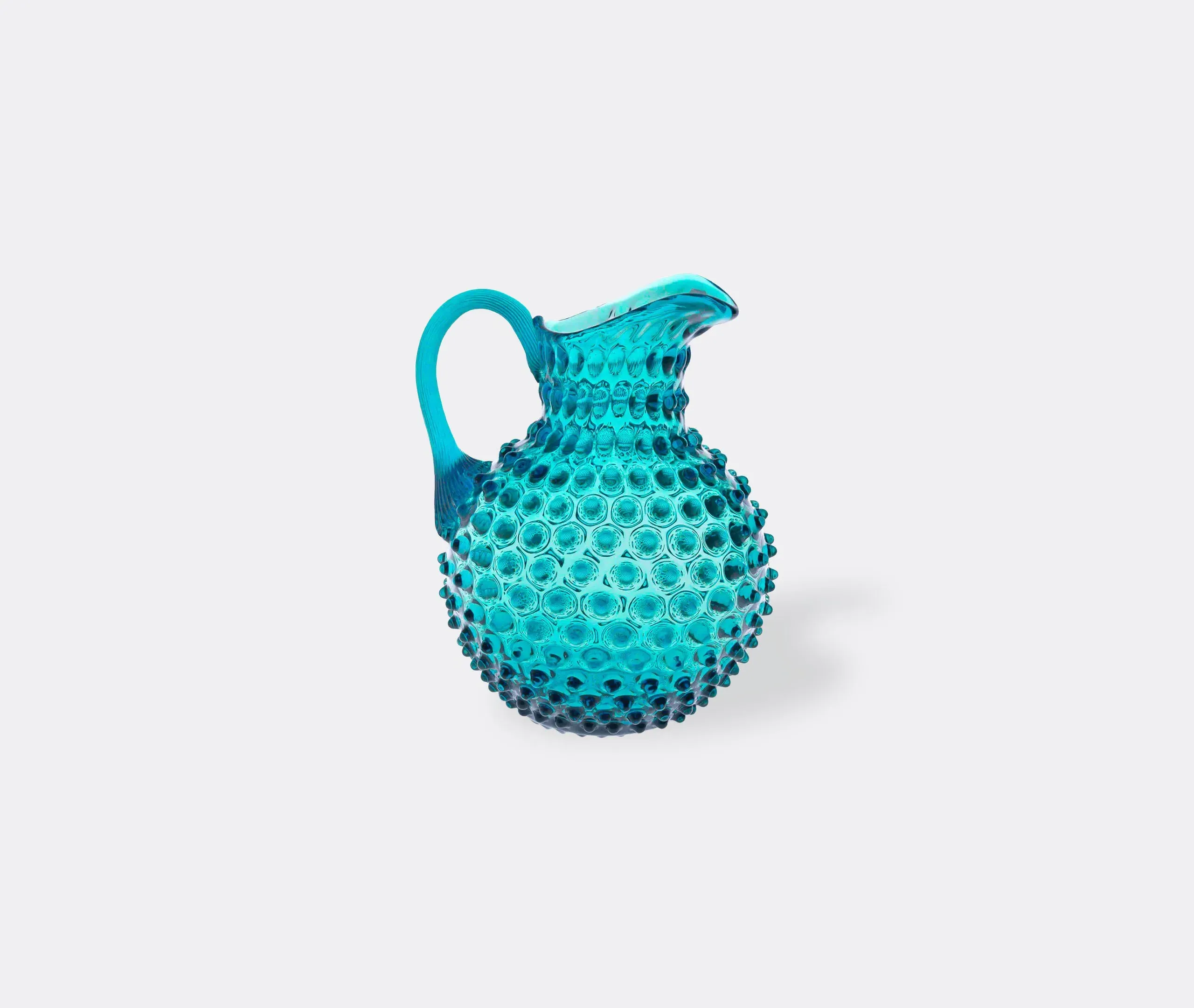 Hobnail Jug - Aquamarine, Crystal