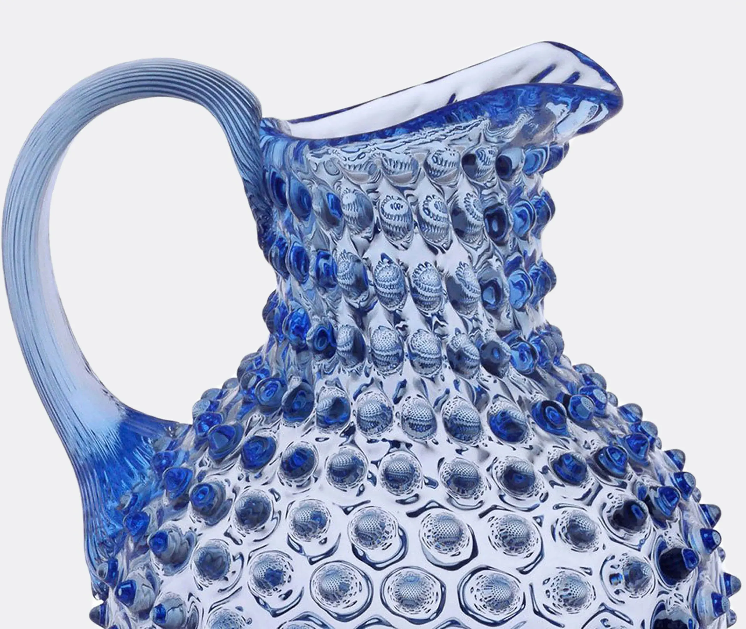 Hobnail Jug with Handle - Light Blue, Crystal