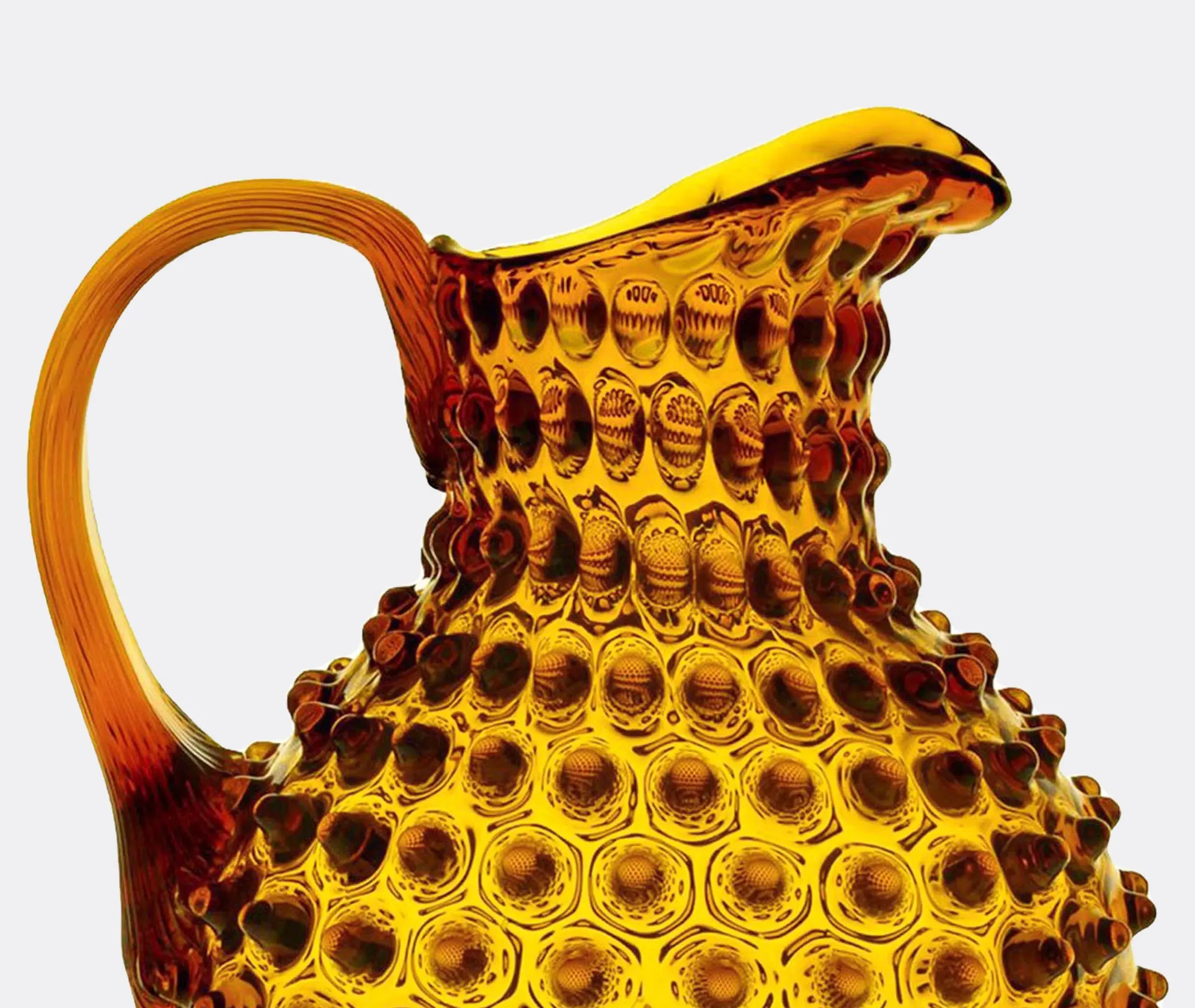 Hobnail Jug with Raised Texture - Amber, Crystal