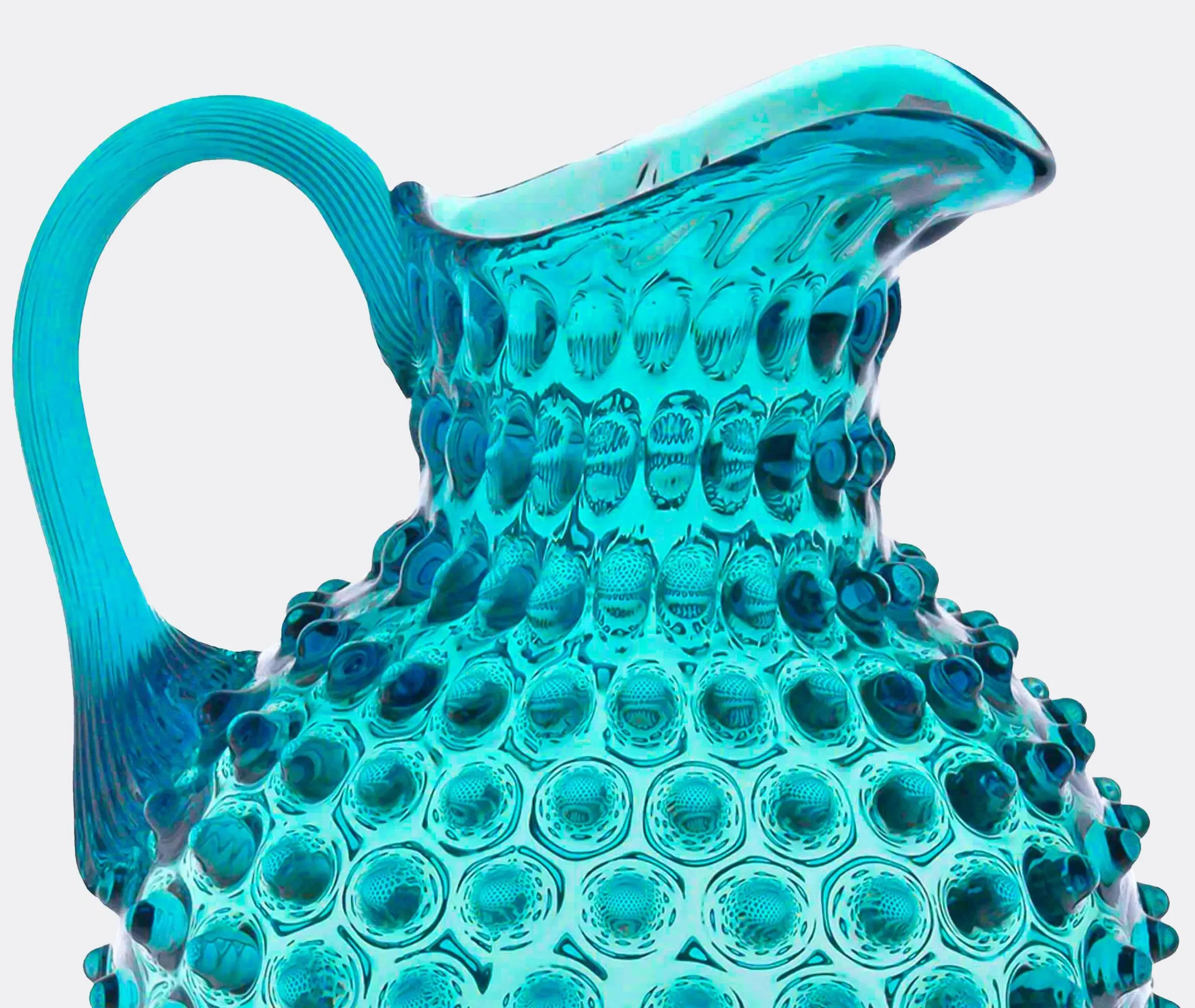 Hobnail Jug with Raised Texture - Aquamarine Crystal