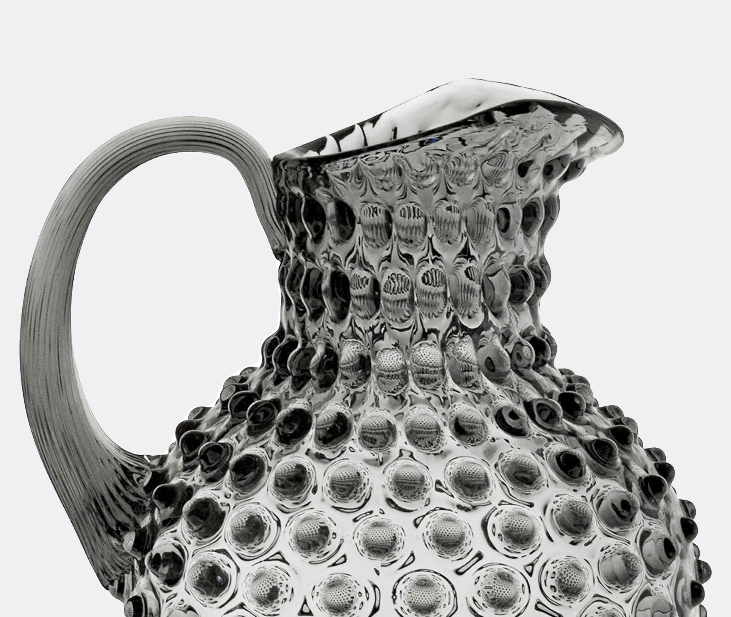Hobnail Jug with Raised Texture - Grey, Crystal