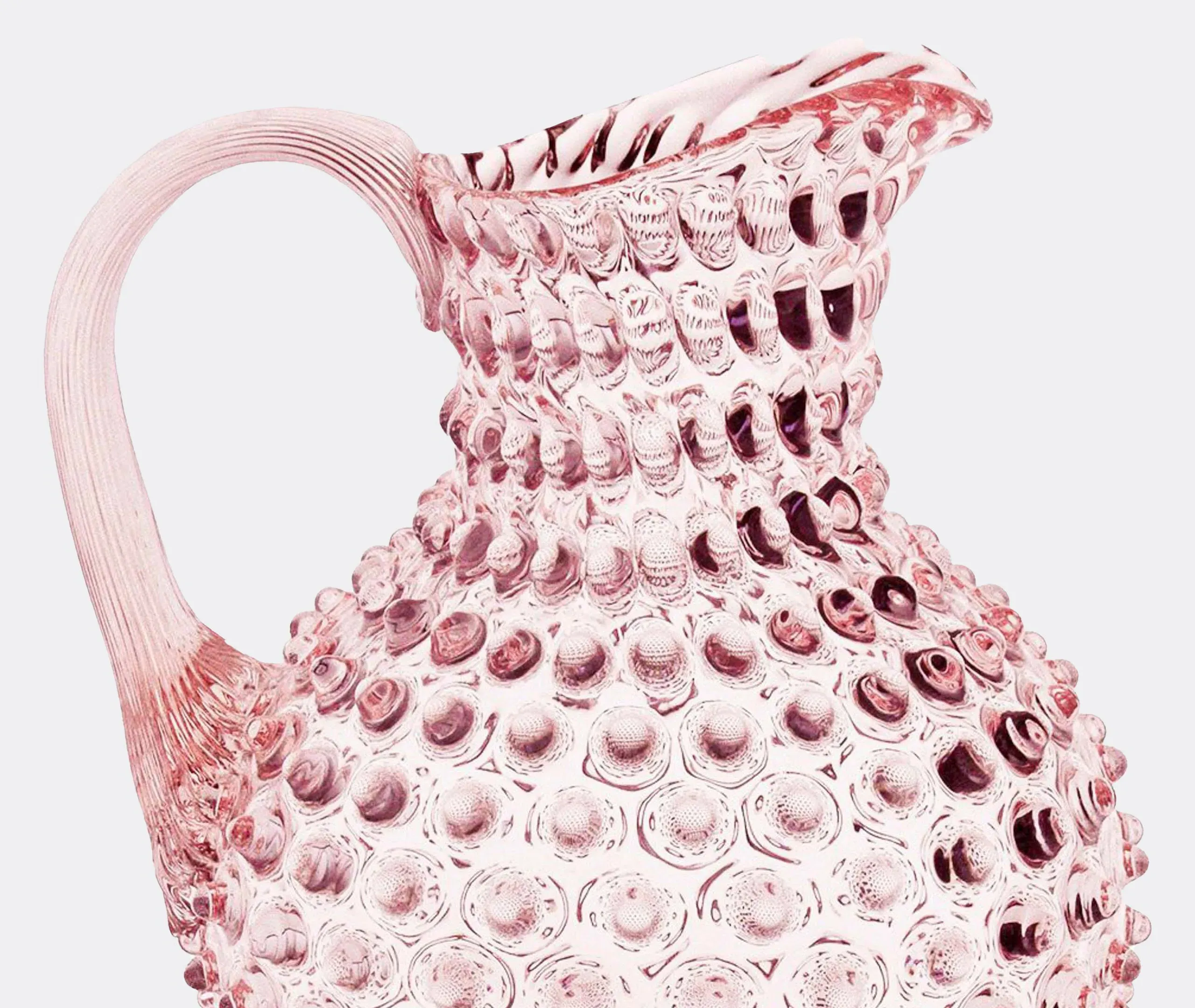 Hobnail Jug with Raised Texture - Pink, Crystal