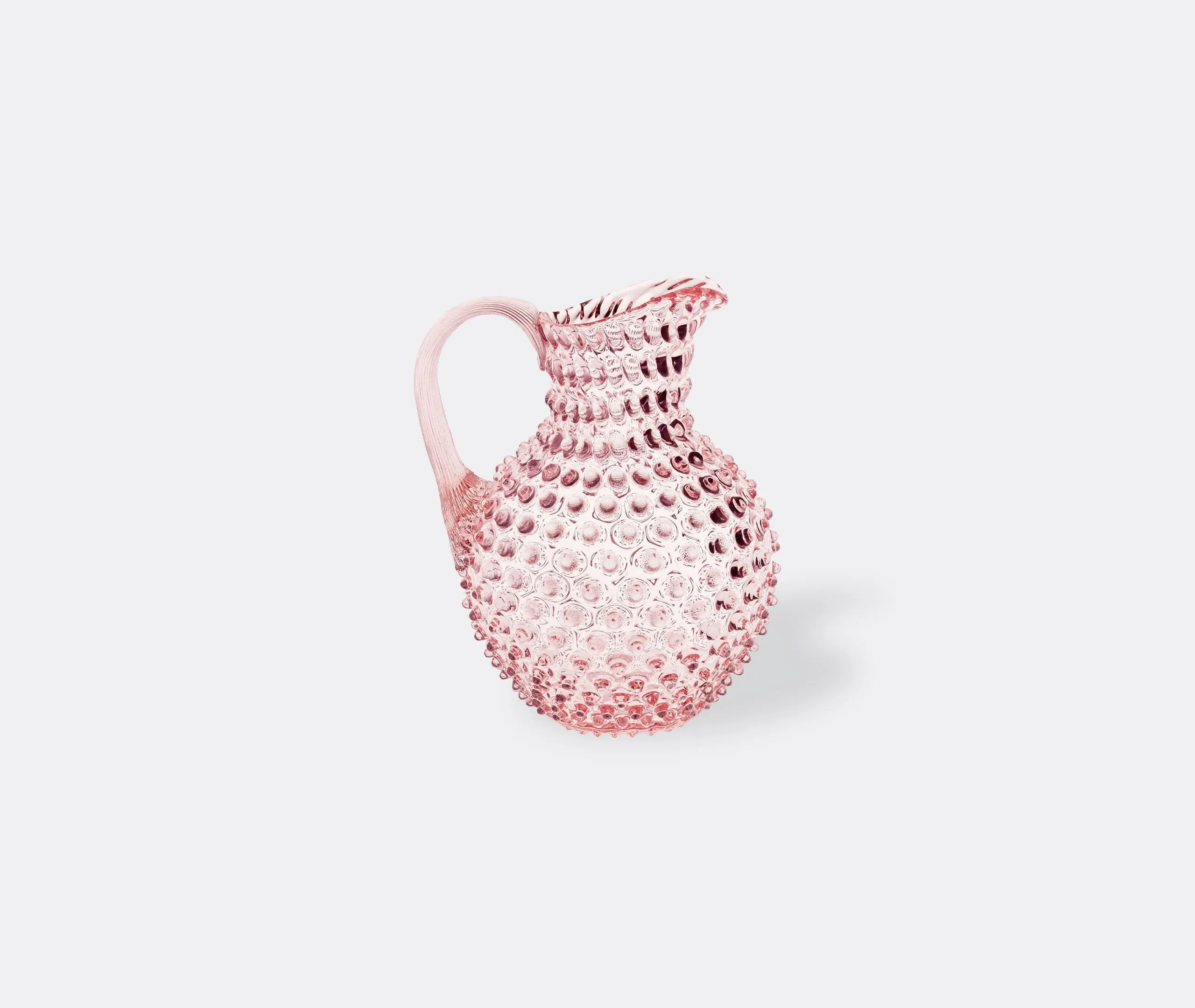 Hobnail Jug with Raised Texture - Pink, Crystal
