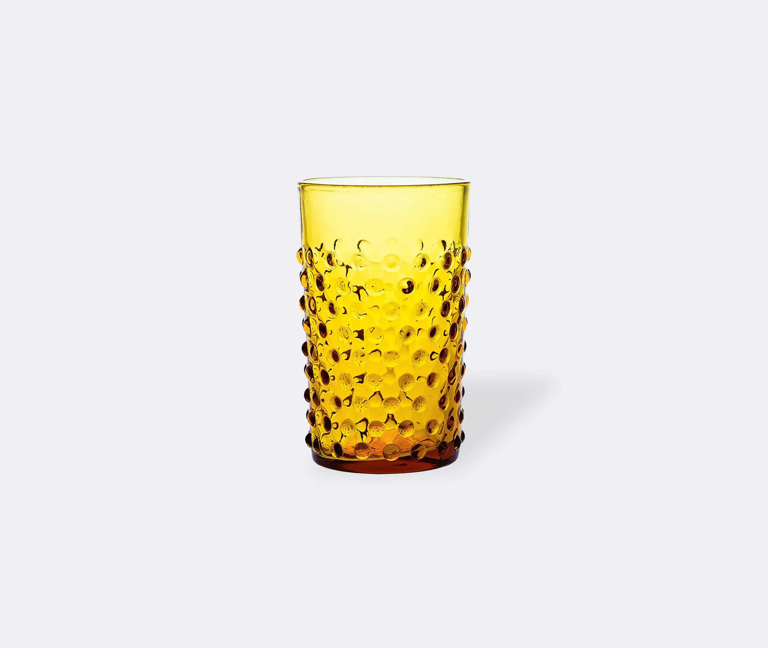 Hobnail Set of Six Tumblers - Amber, Glass