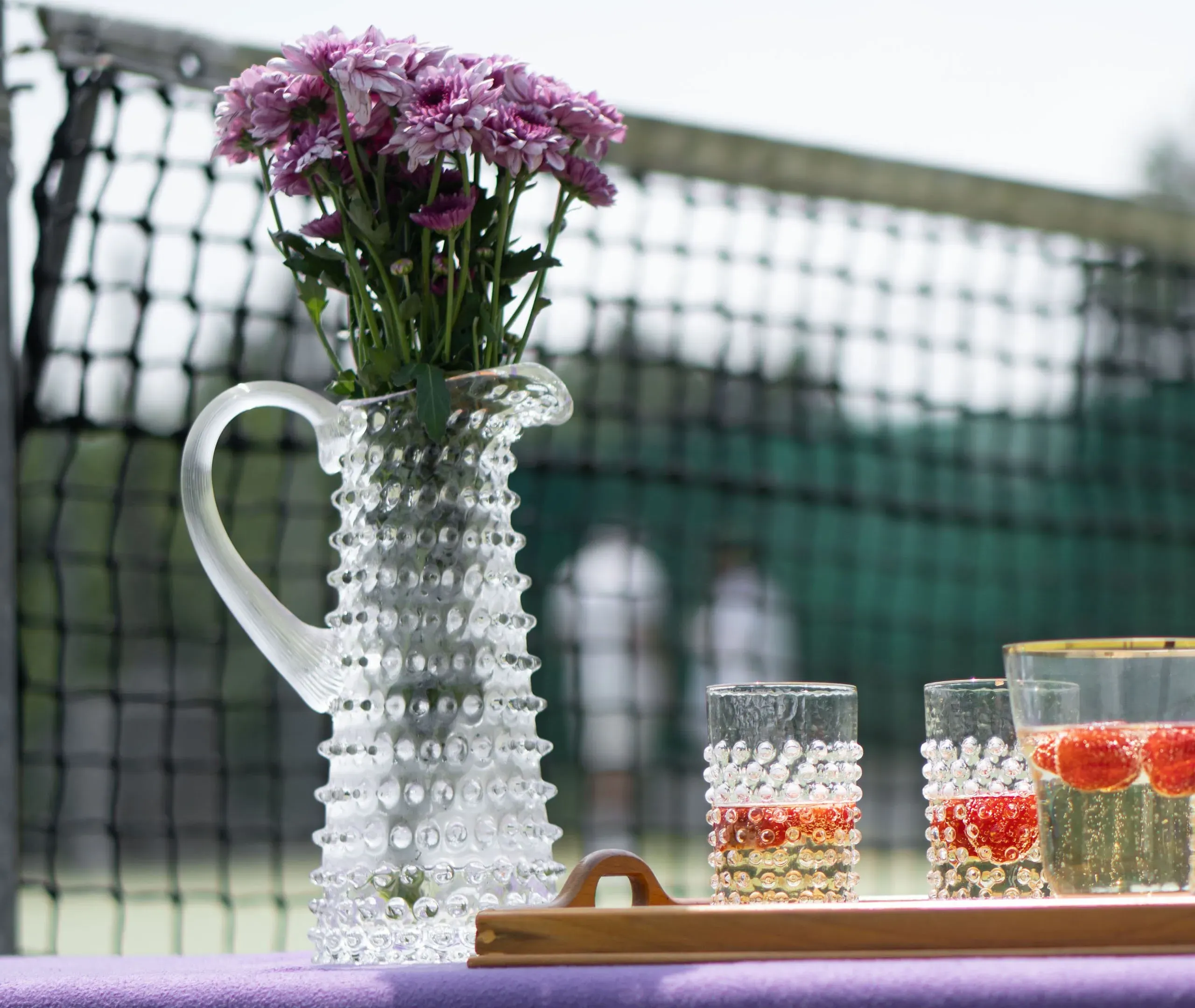 Hobnail Tall Jug - Clear, Crystal Glass