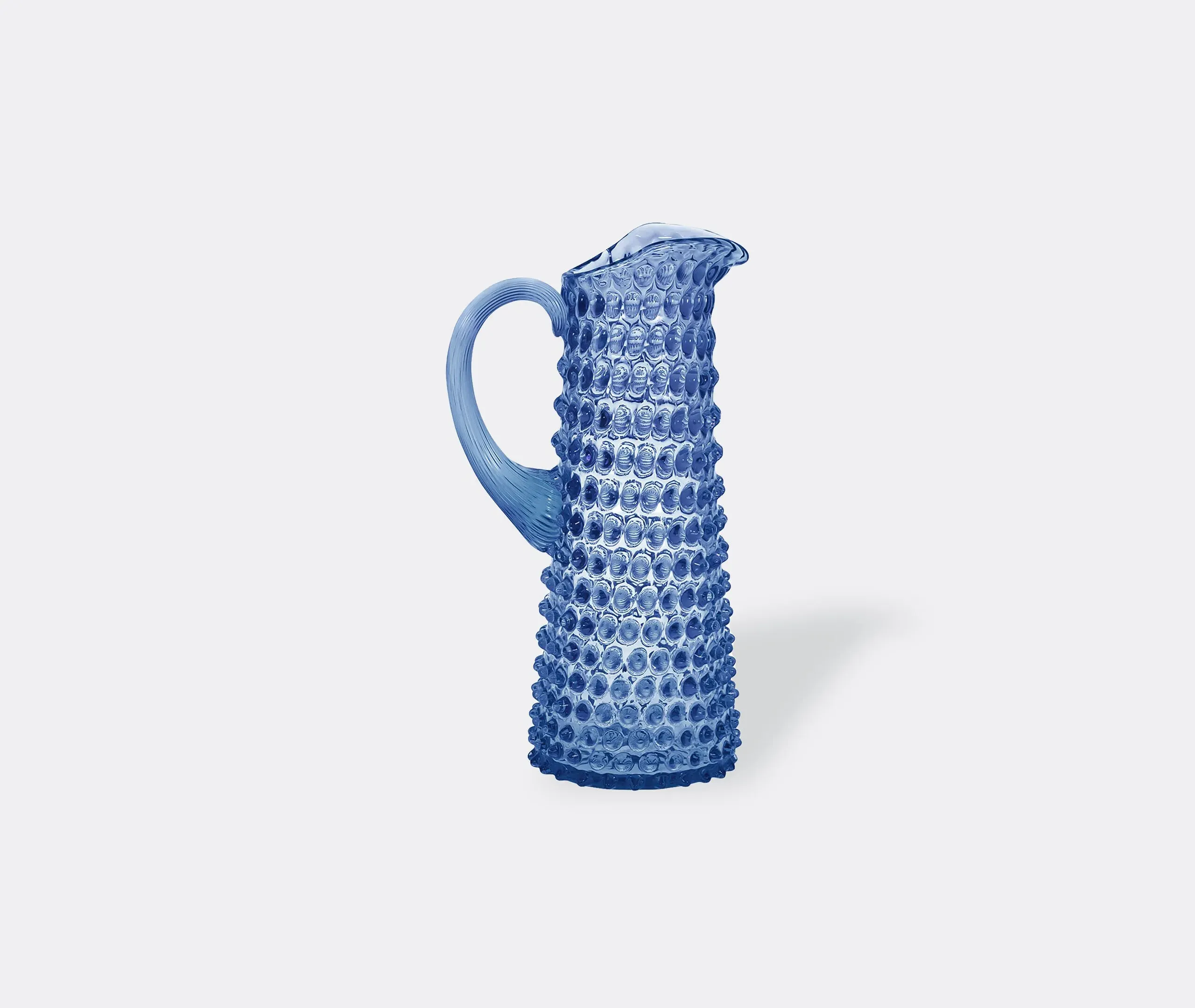 Hobnail Tall Jug - Light Blue, Crystal Glass