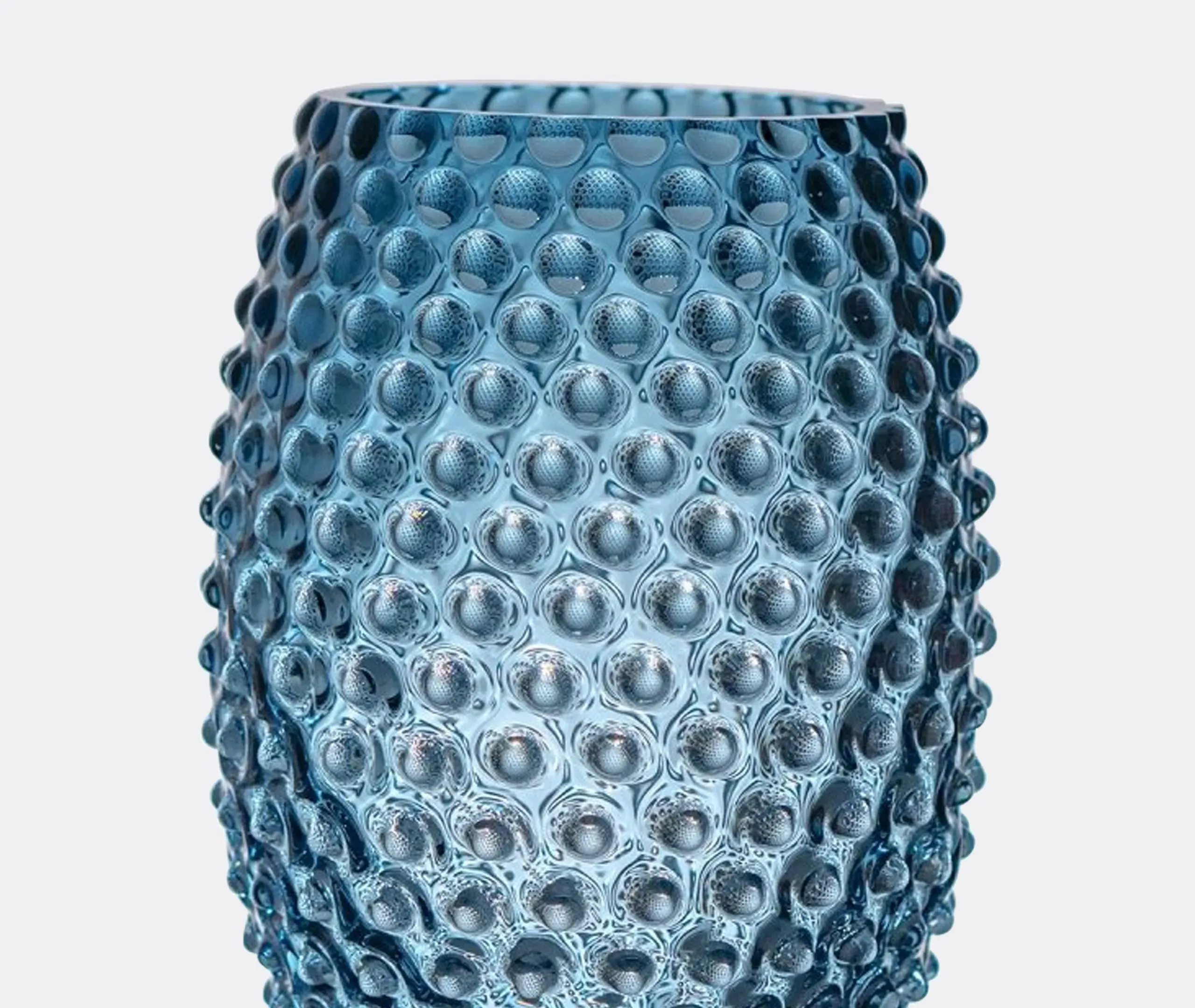 Hobnail Textured Vase - Blue Smoke