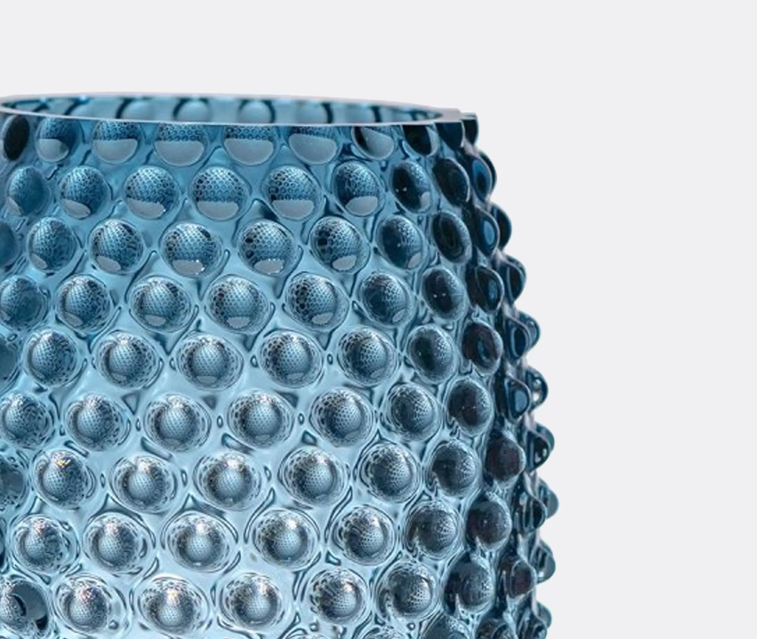 Hobnail Textured Vase - Blue Smoke