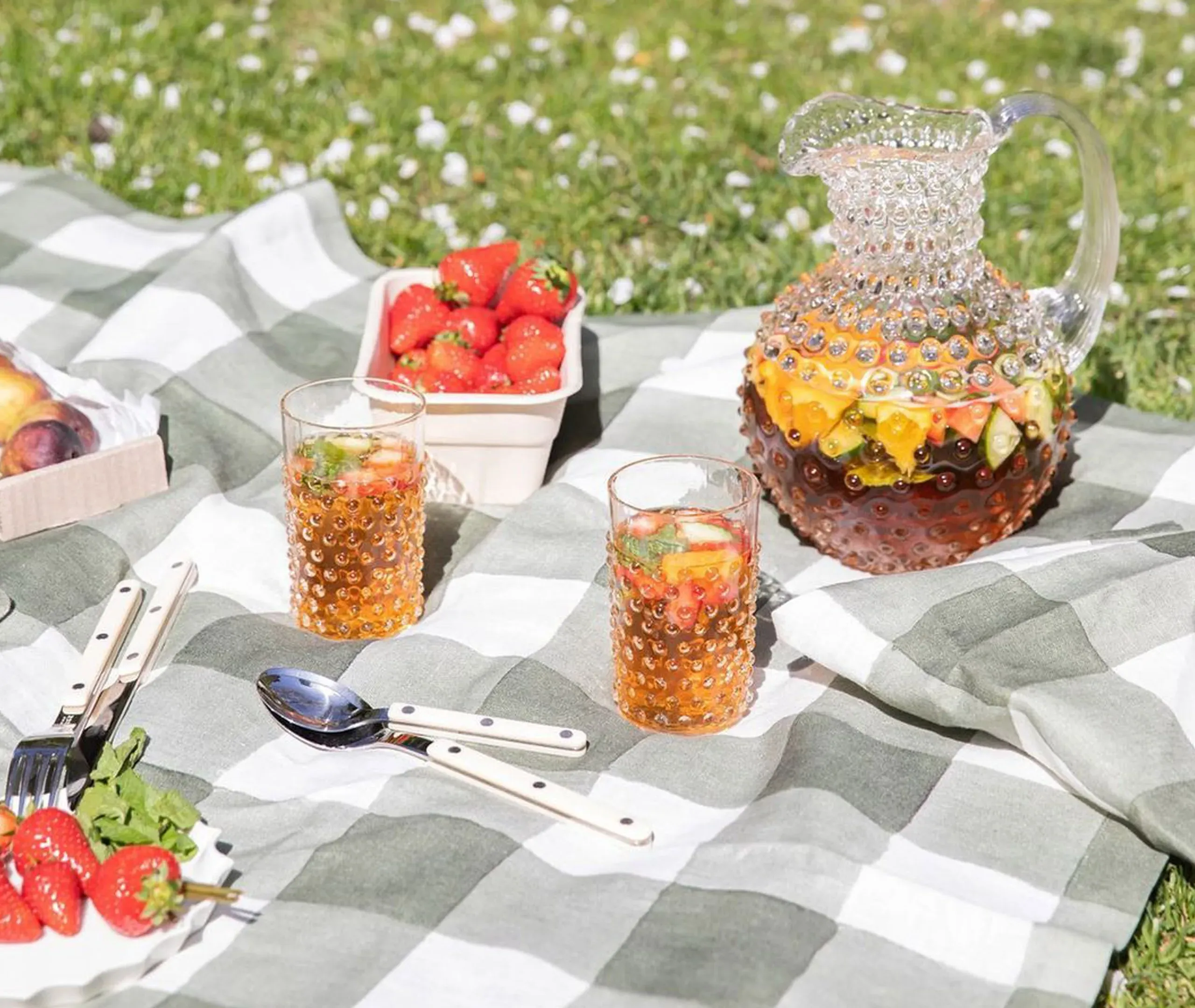 Hobnail Tumblers Set of Six - Clear, Glass