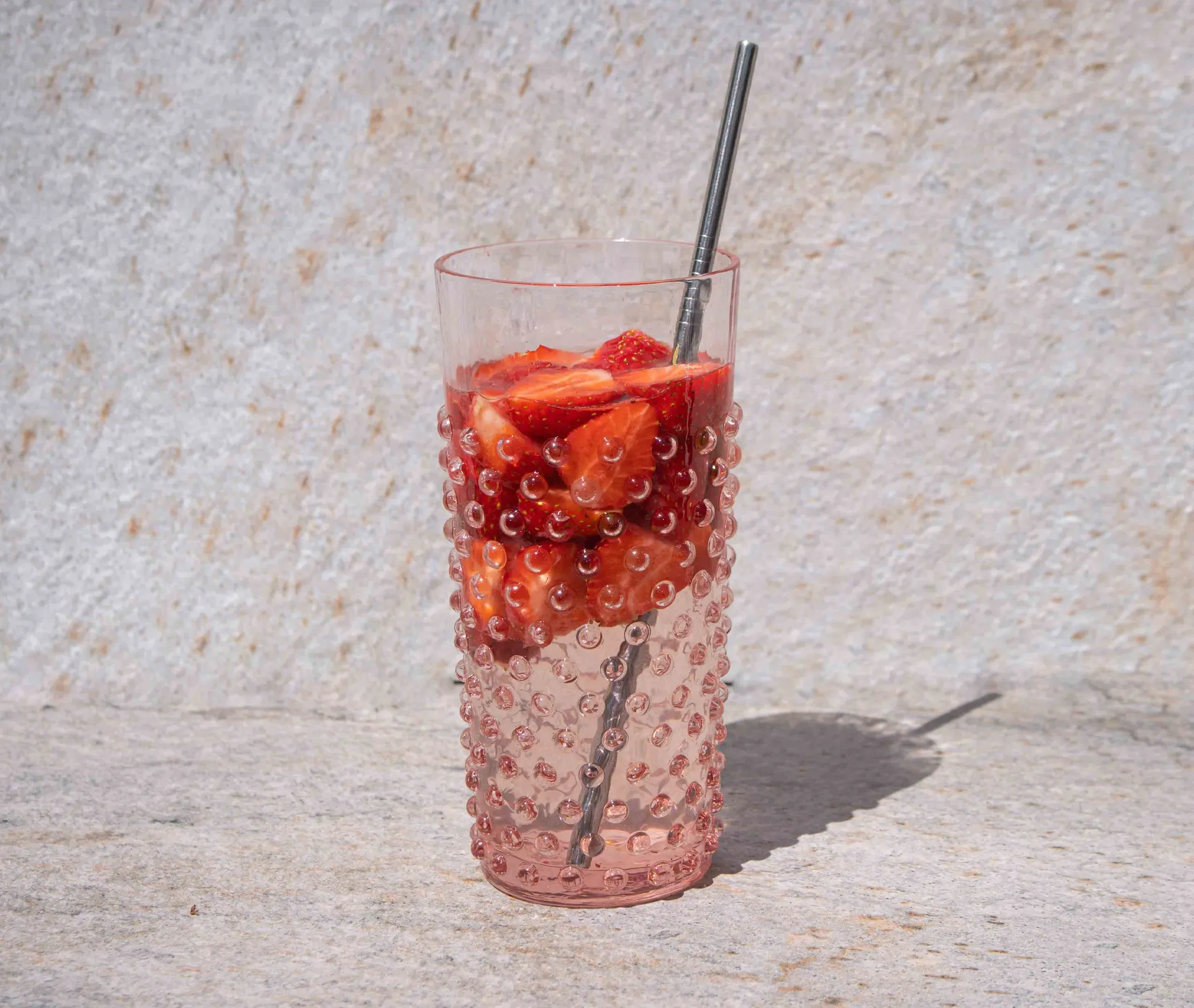 Hobnail Tumblers Set of Six - Pink, Glass