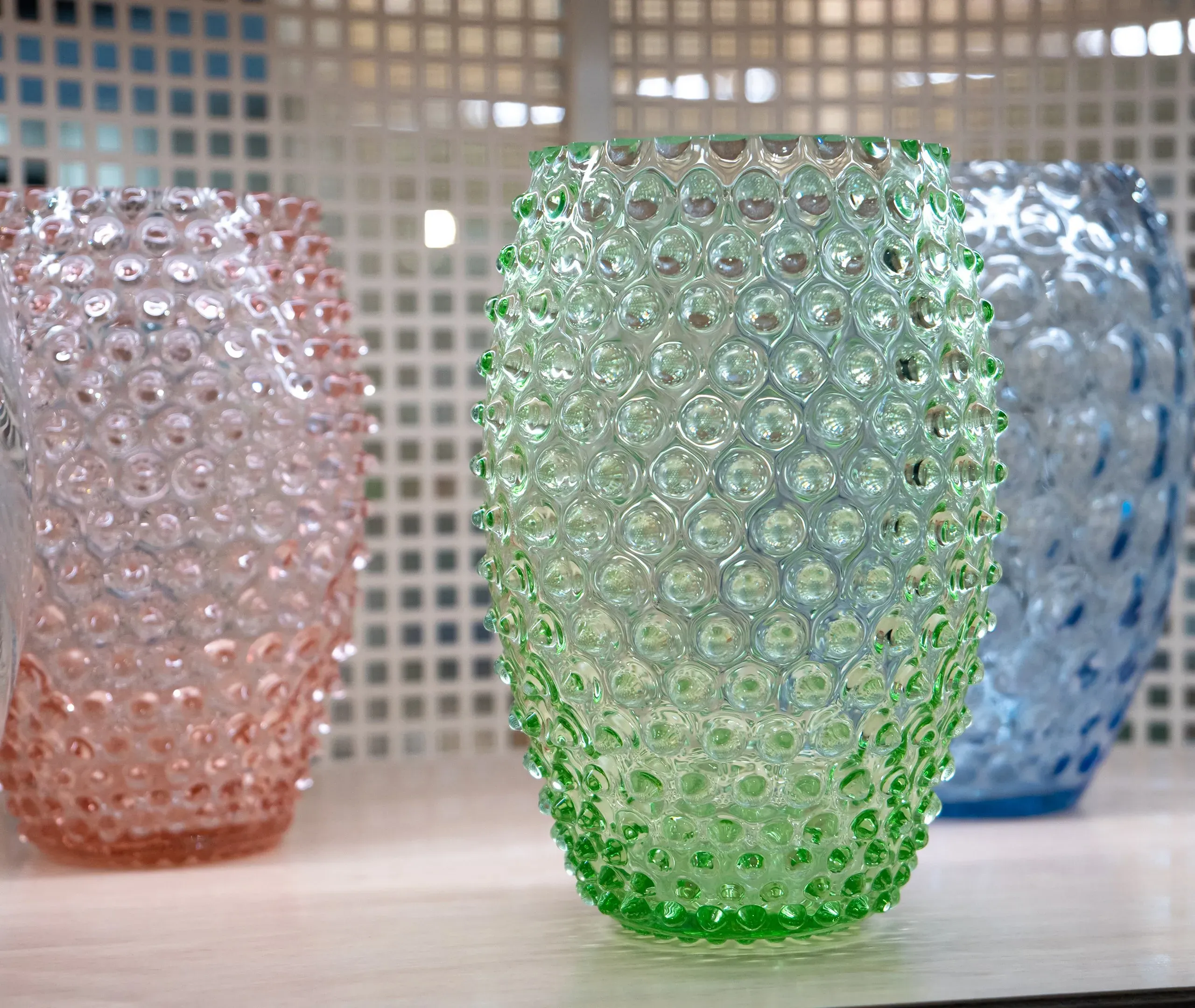 Hobnail Vase - Light Green