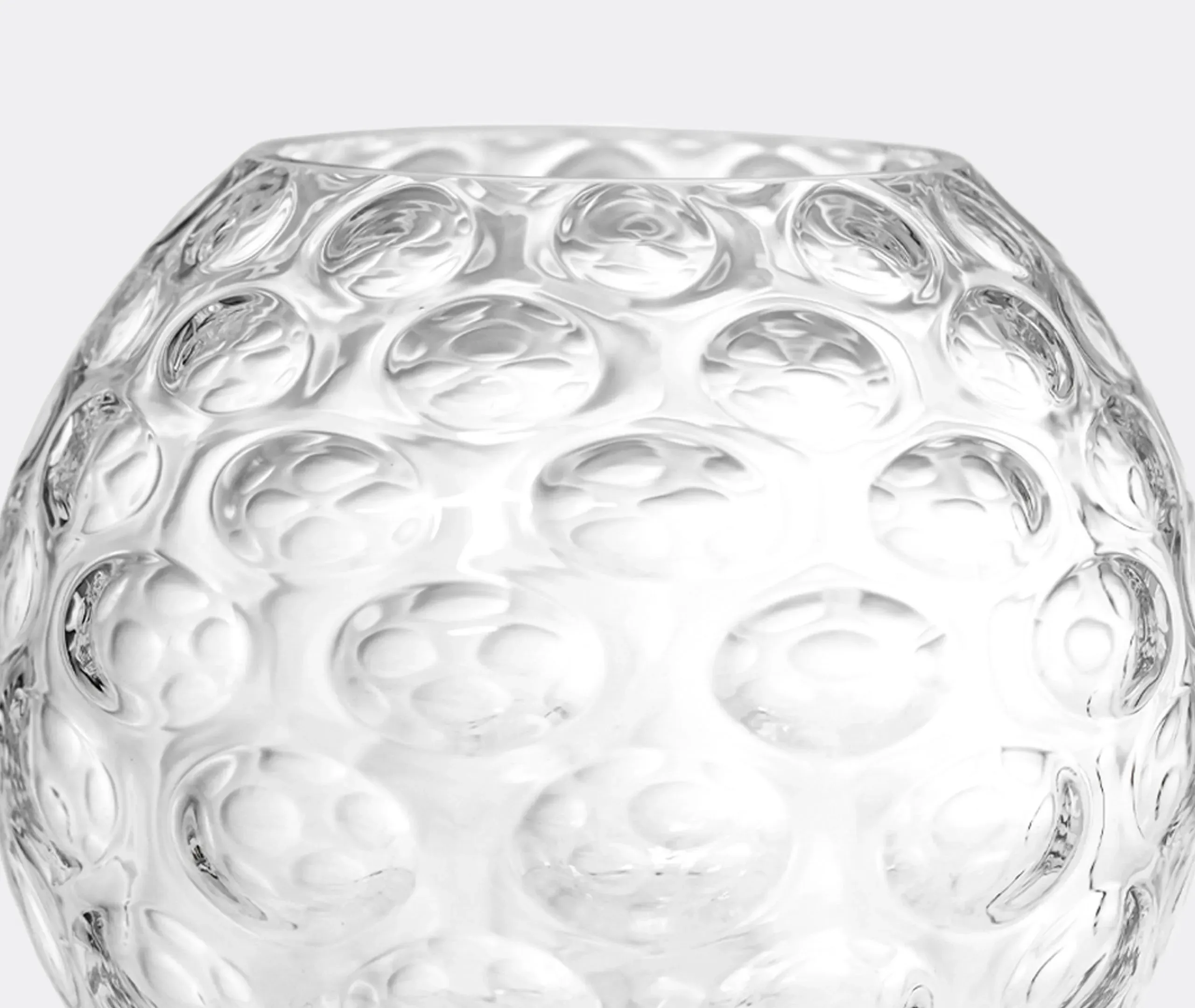 Round Vase with Raised Motif - Clear, Crystal