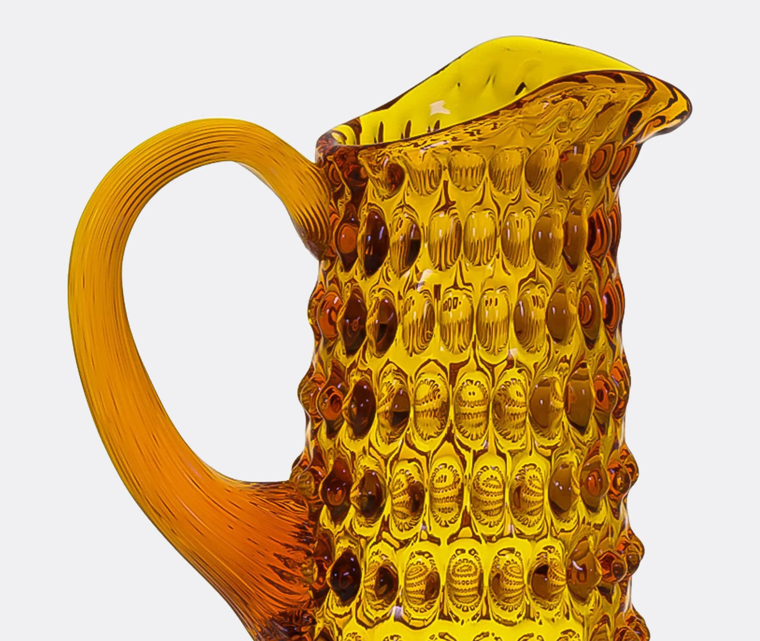 Tall Hobnail Jug - Amber, Crystal Glass