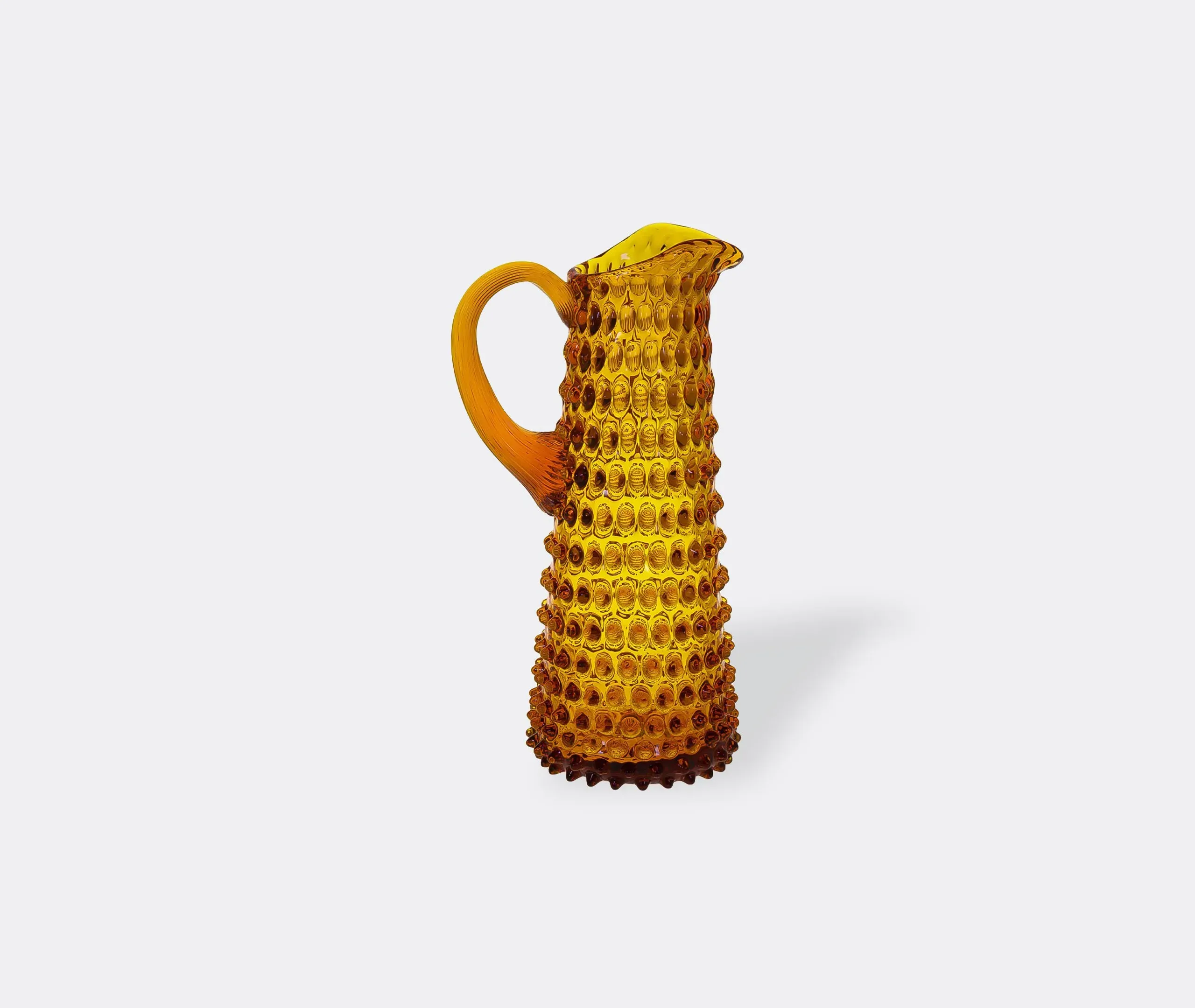 Tall Hobnail Jug - Amber, Crystal Glass image