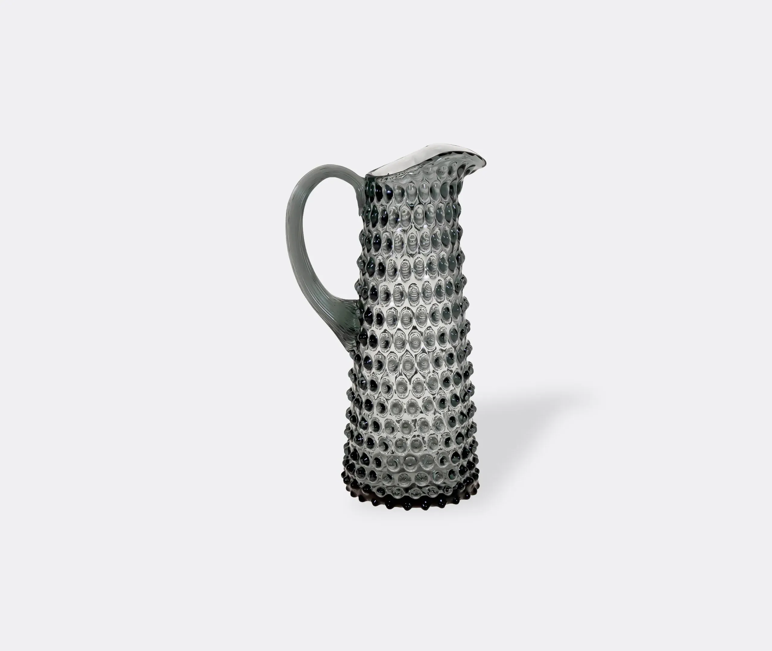 Tall Hobnail Jug - Grey Smoke, Crystal Glass
