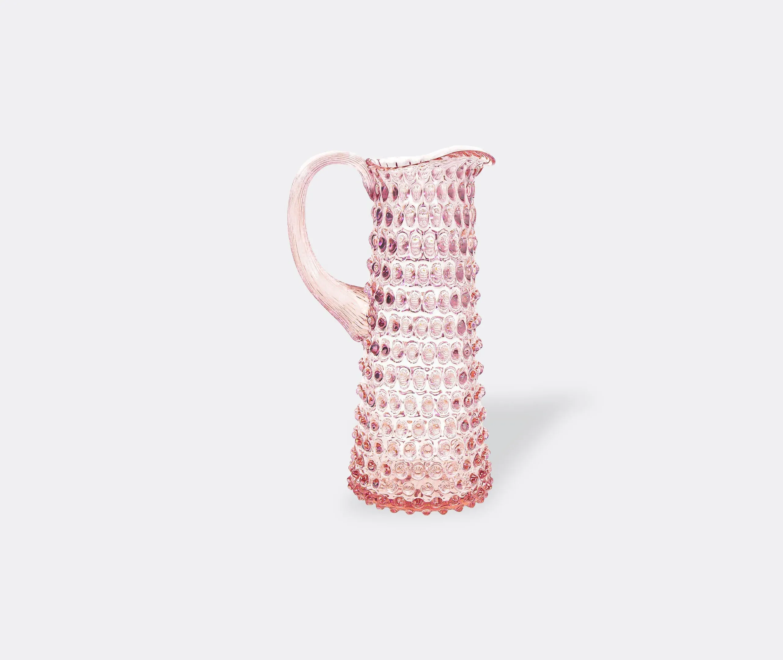 Tall Hobnail Jug with Texture - Pink, Crystal image