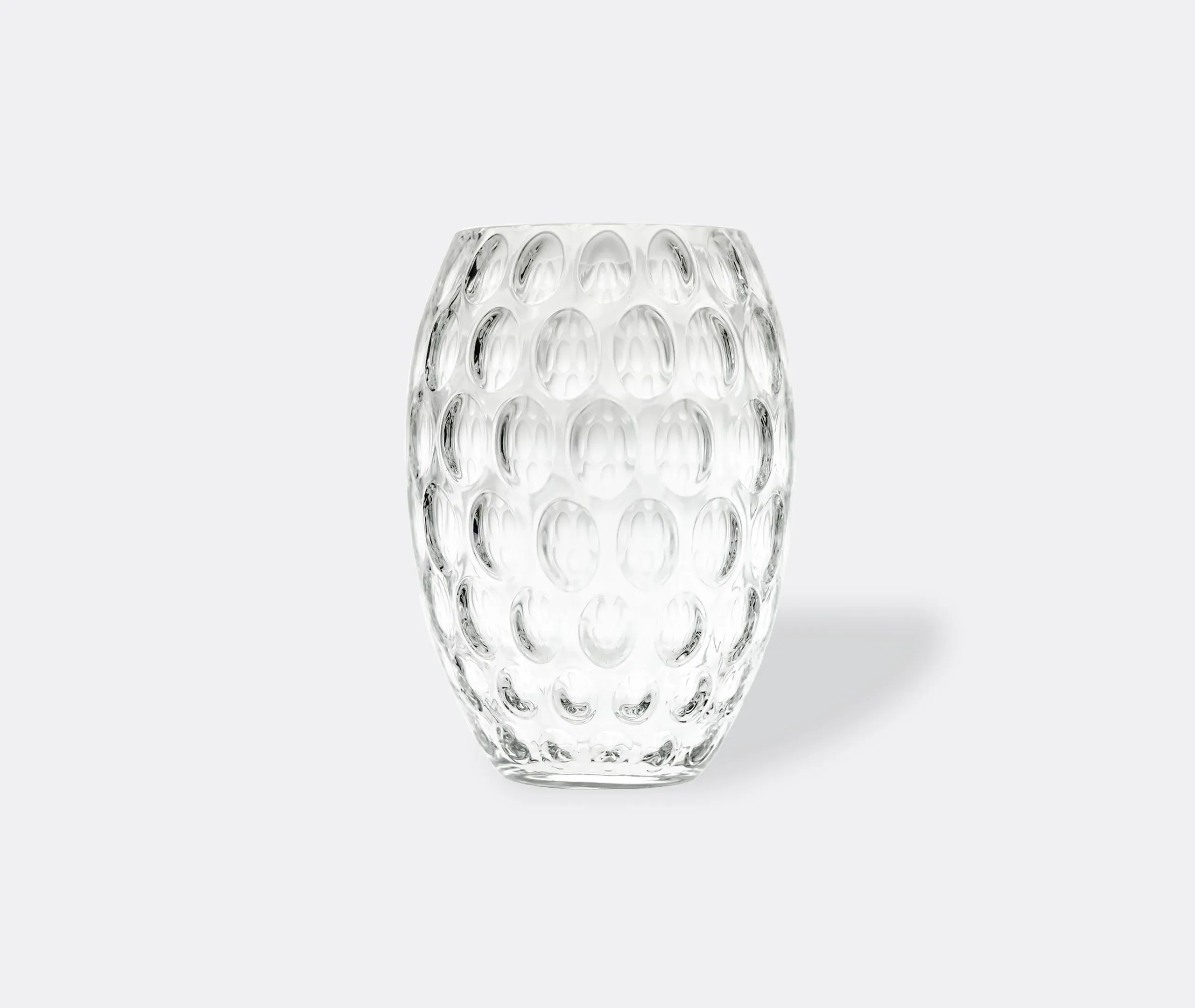 Tall Round Vase with Raised Motif - Clear, Crystal