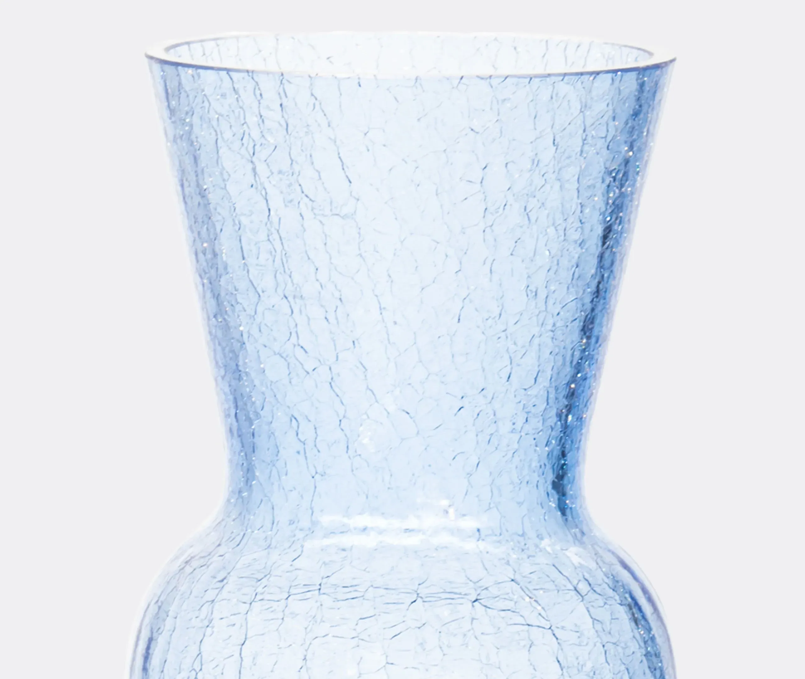 Tall Vase with Crackle Effect - Blue, Glass