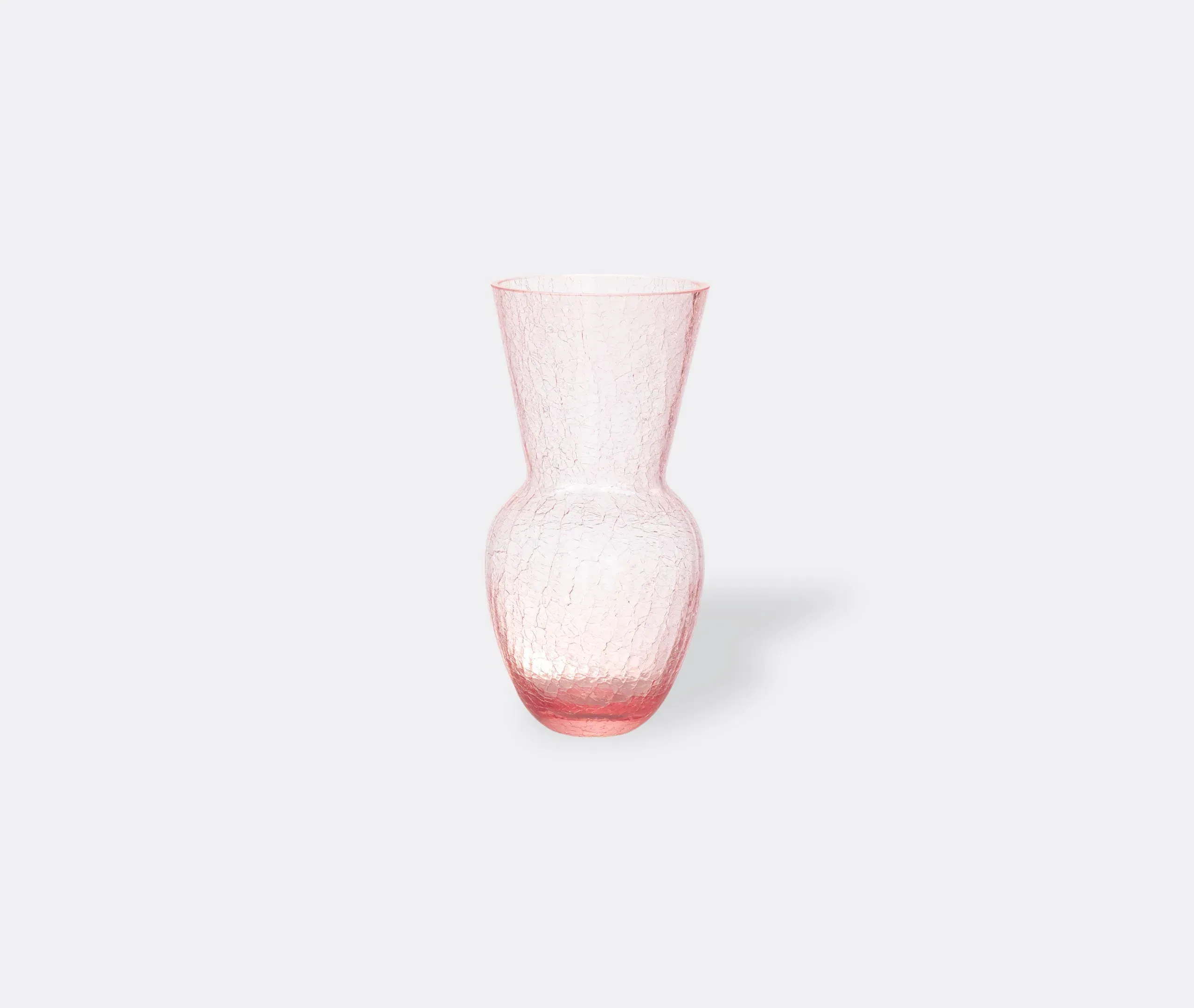 Tall Vase with Crackle Effect - Pink, Glass