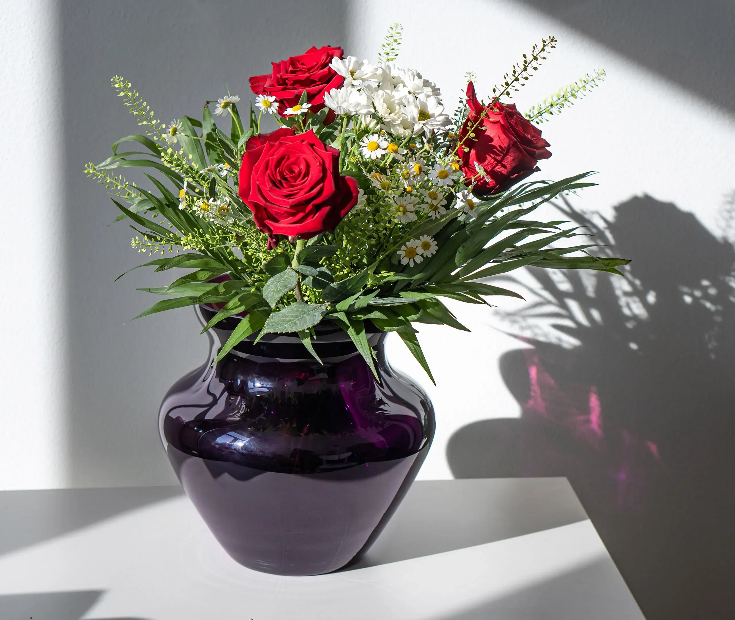 Textured Vase with Curved Design - Violet