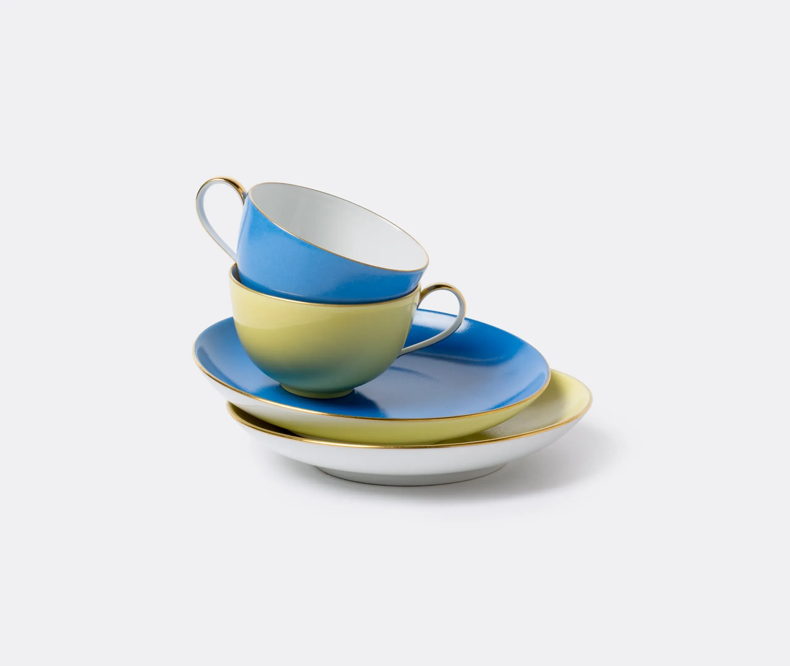 2-Piece Espresso Set with Saucers - Multi, Porcelain
