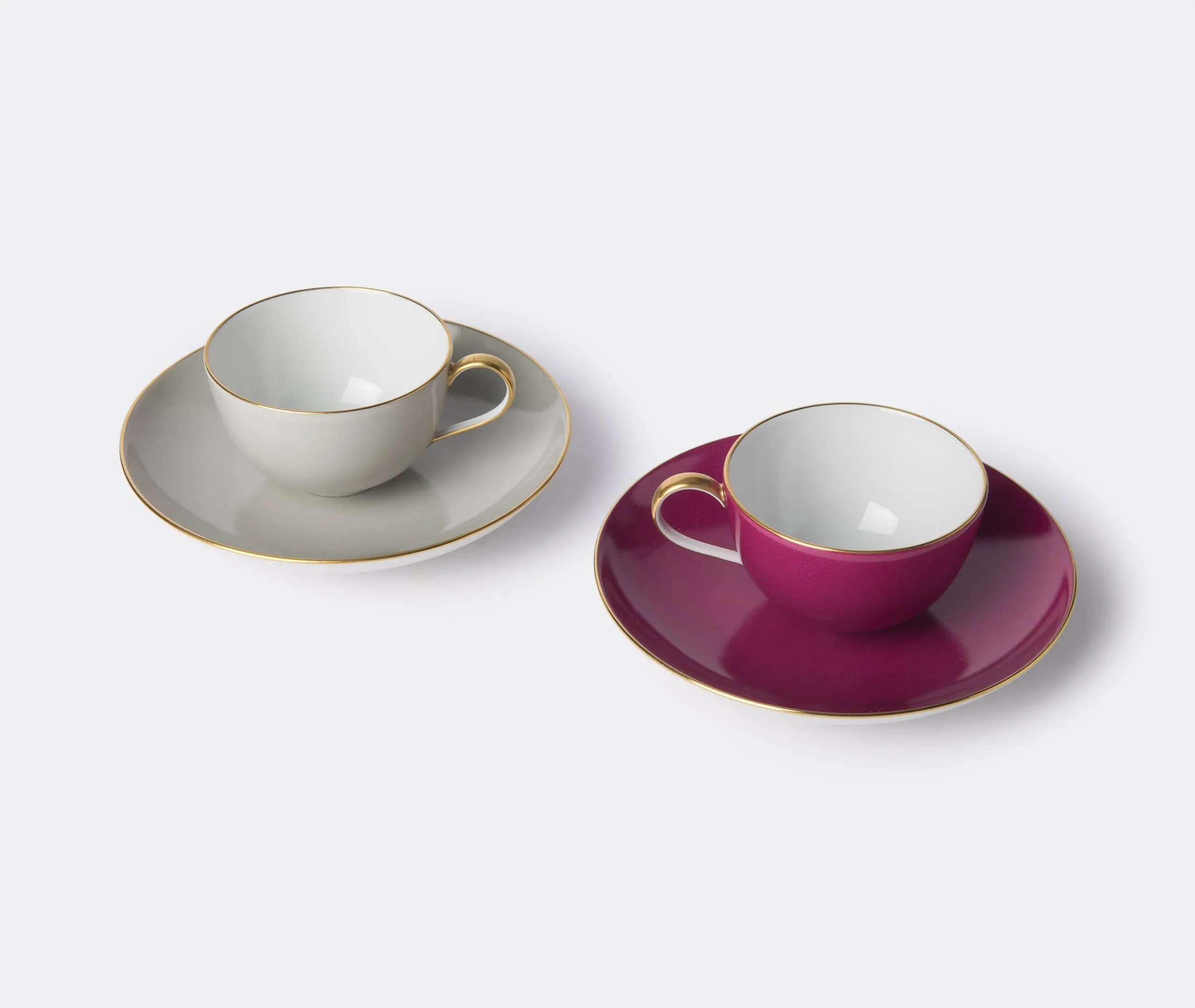2-Piece Espresso Set with Saucers - Red, Porcelain