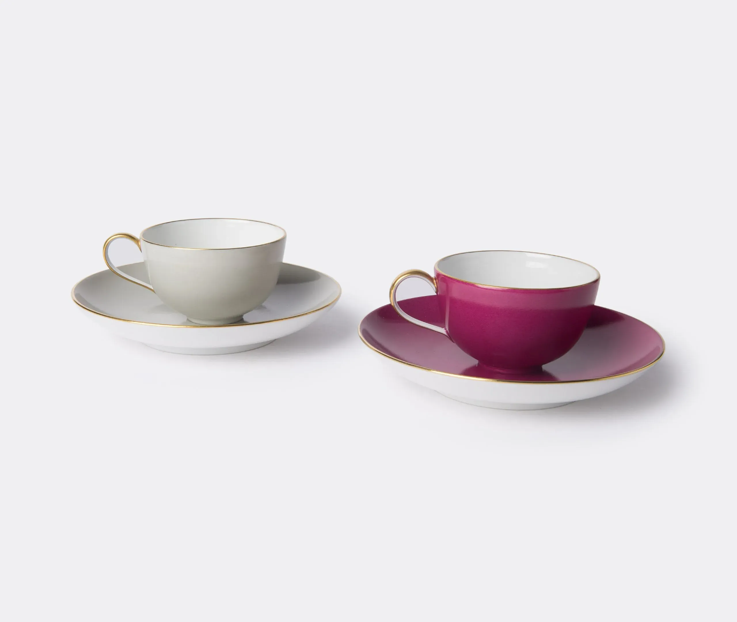 2-Piece Espresso Set with Saucers - Red, Porcelain image