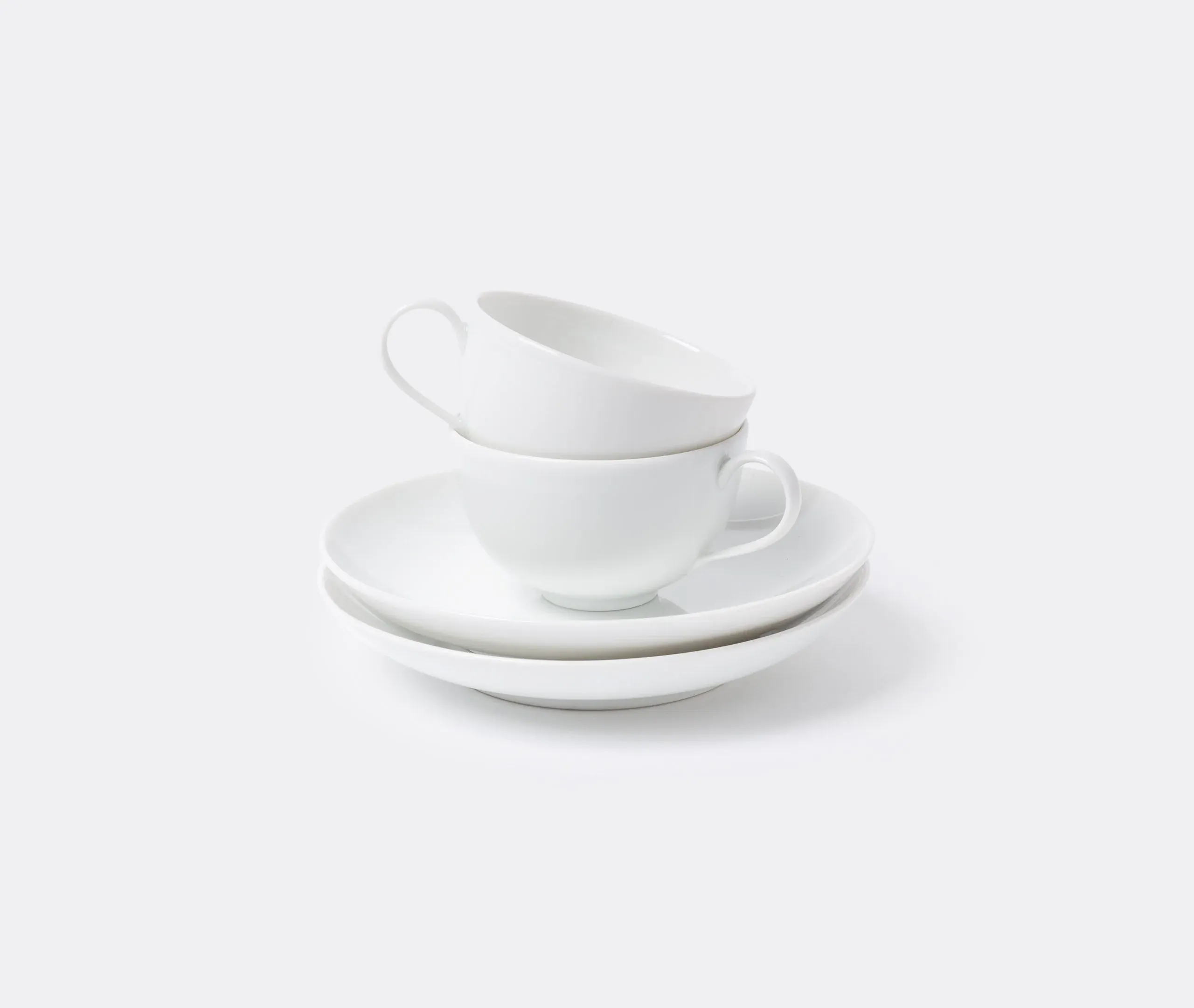 2-Piece Espresso Set with Saucers - White, Porcelain