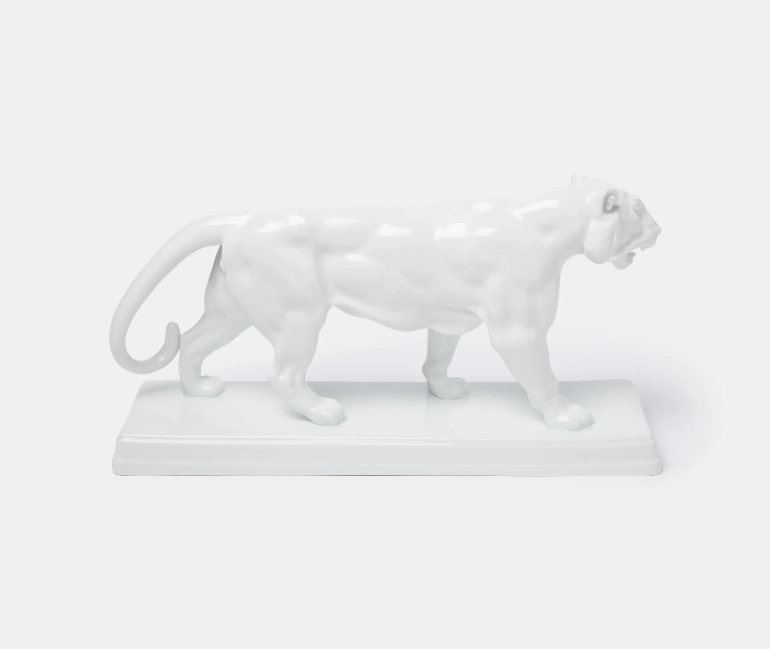 Tiger Figurine - White, Porcelain alternate view