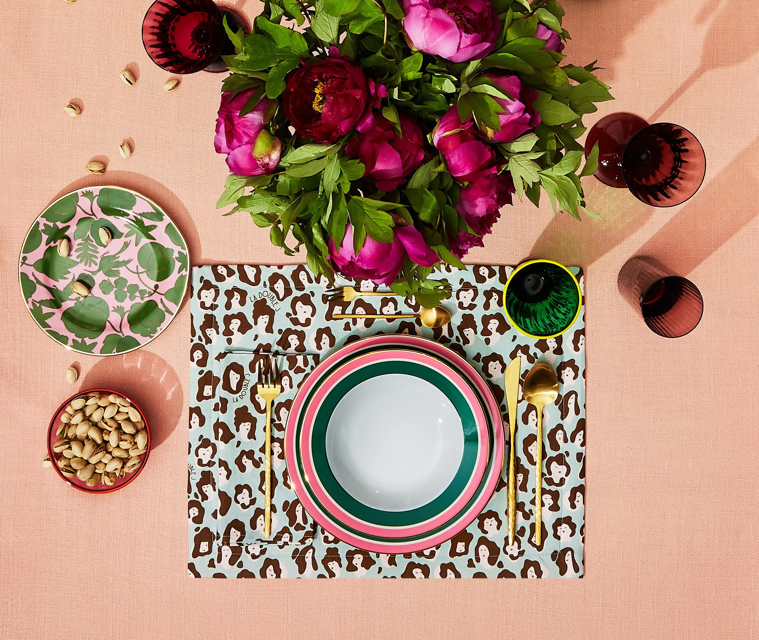 2-Piece Plate Set - Green, Porcelain
