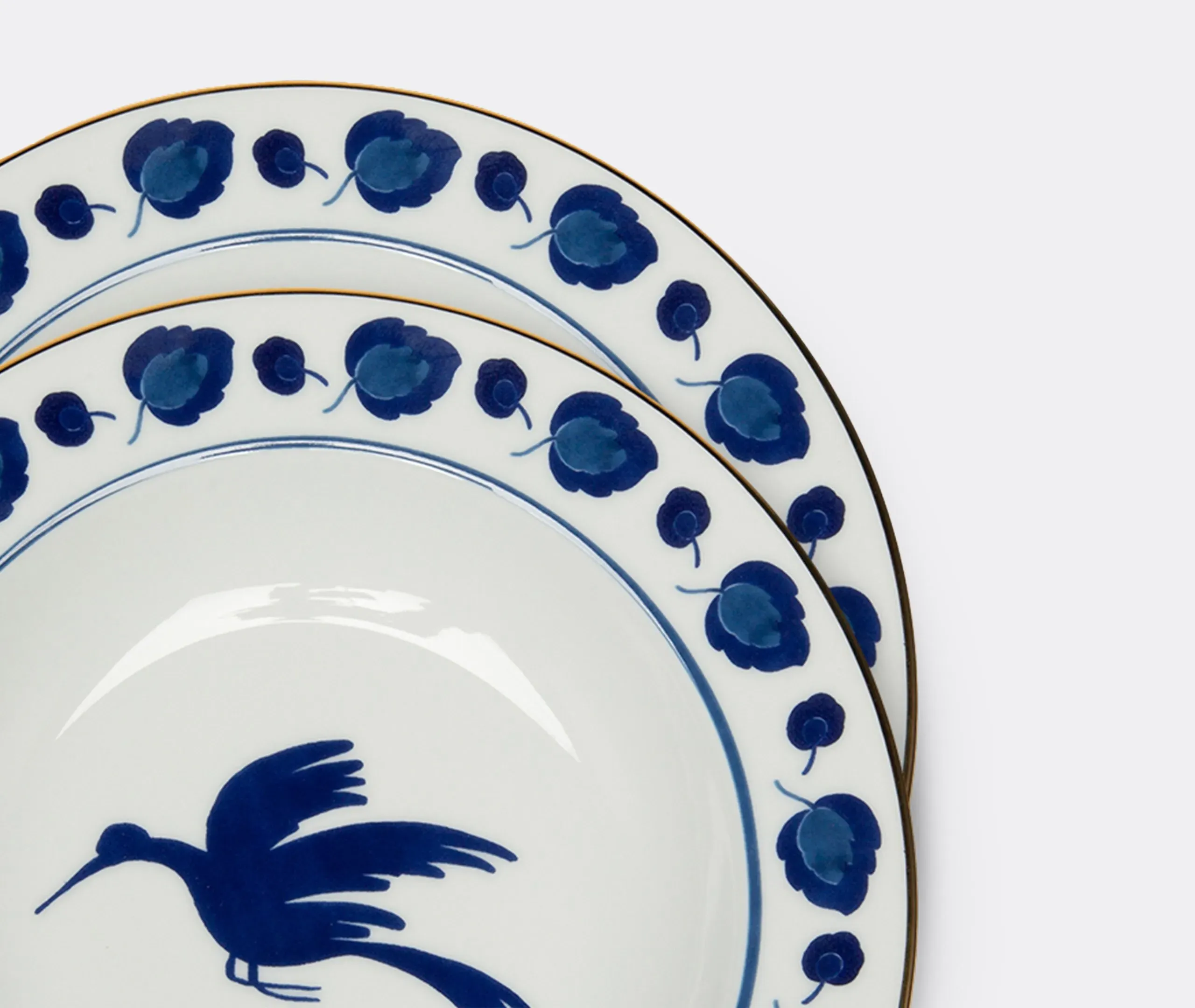 2-Piece Soup Plate Set - Blue, Porcelain