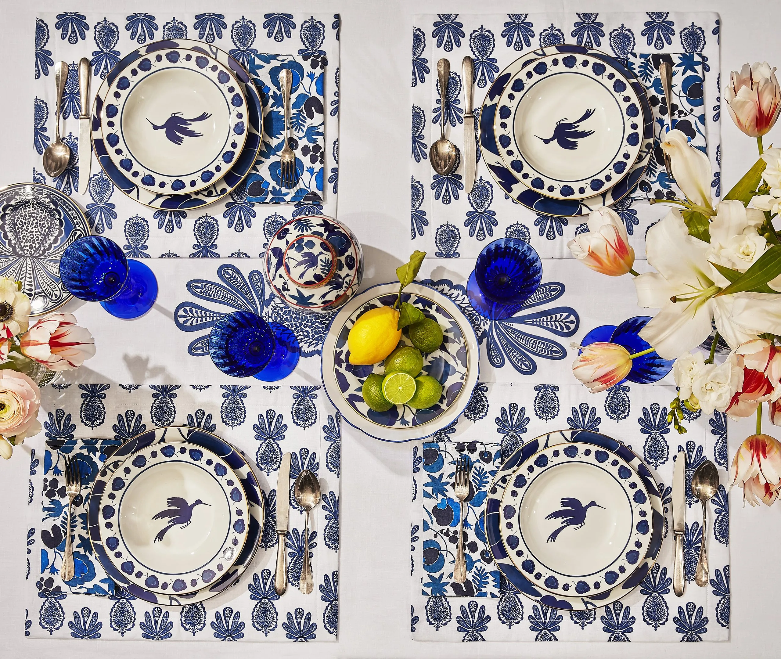 2-Piece Soup Plate Set - Blue, Porcelain