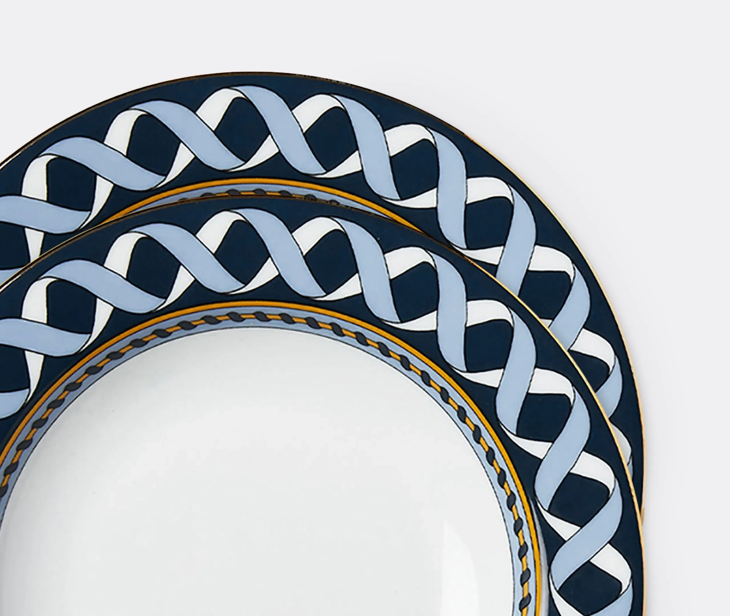 2-Piece Soup Plate Set - Blue, Porcelain