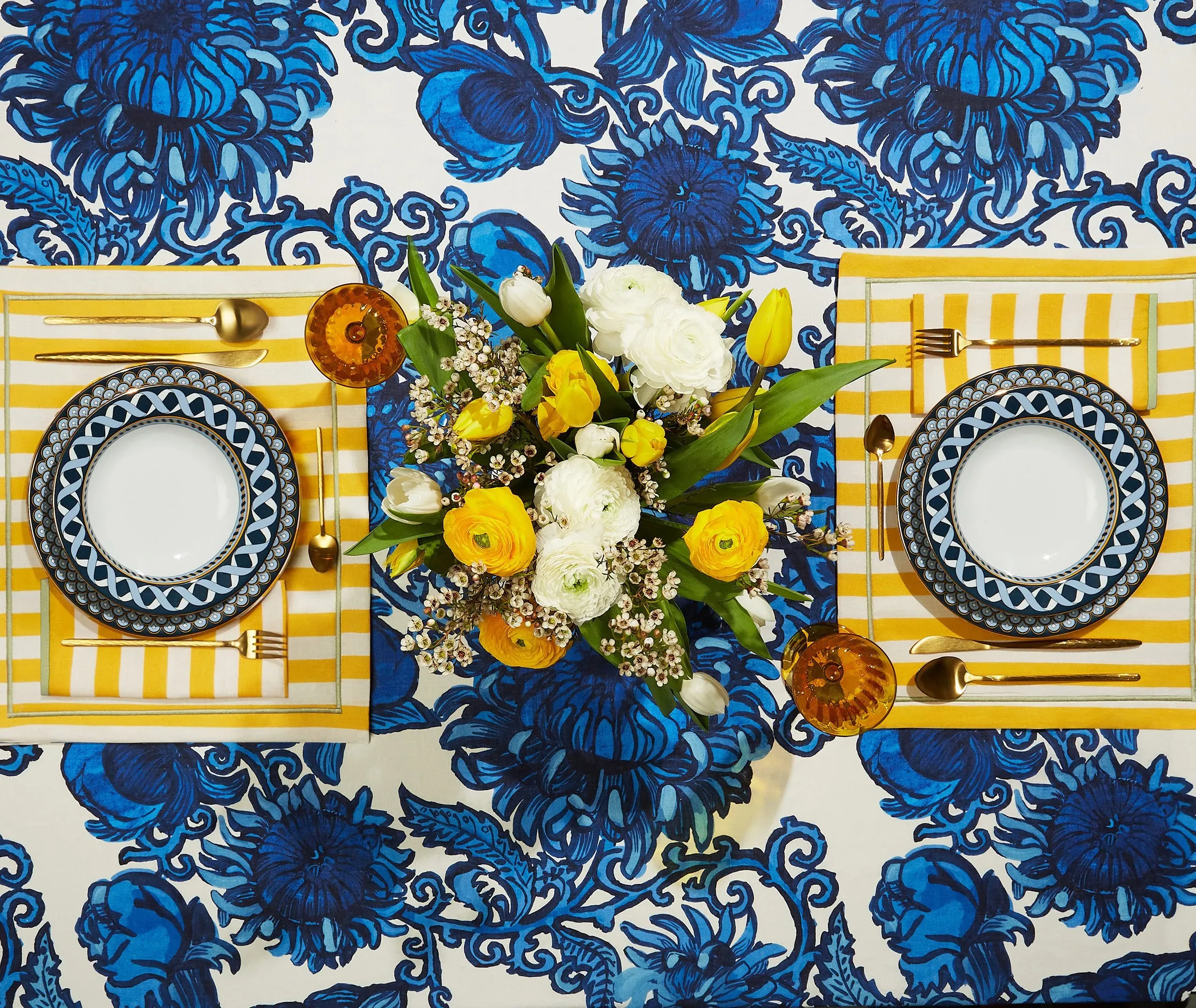 2-Piece Soup Plate Set - Blue, Porcelain