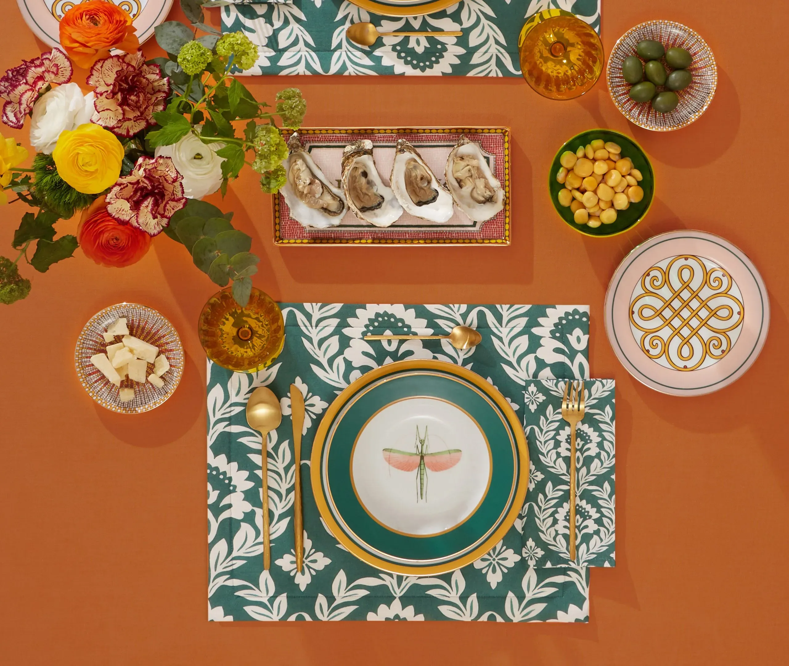 2-Piece Soup Plate Set - Green, Porcelain