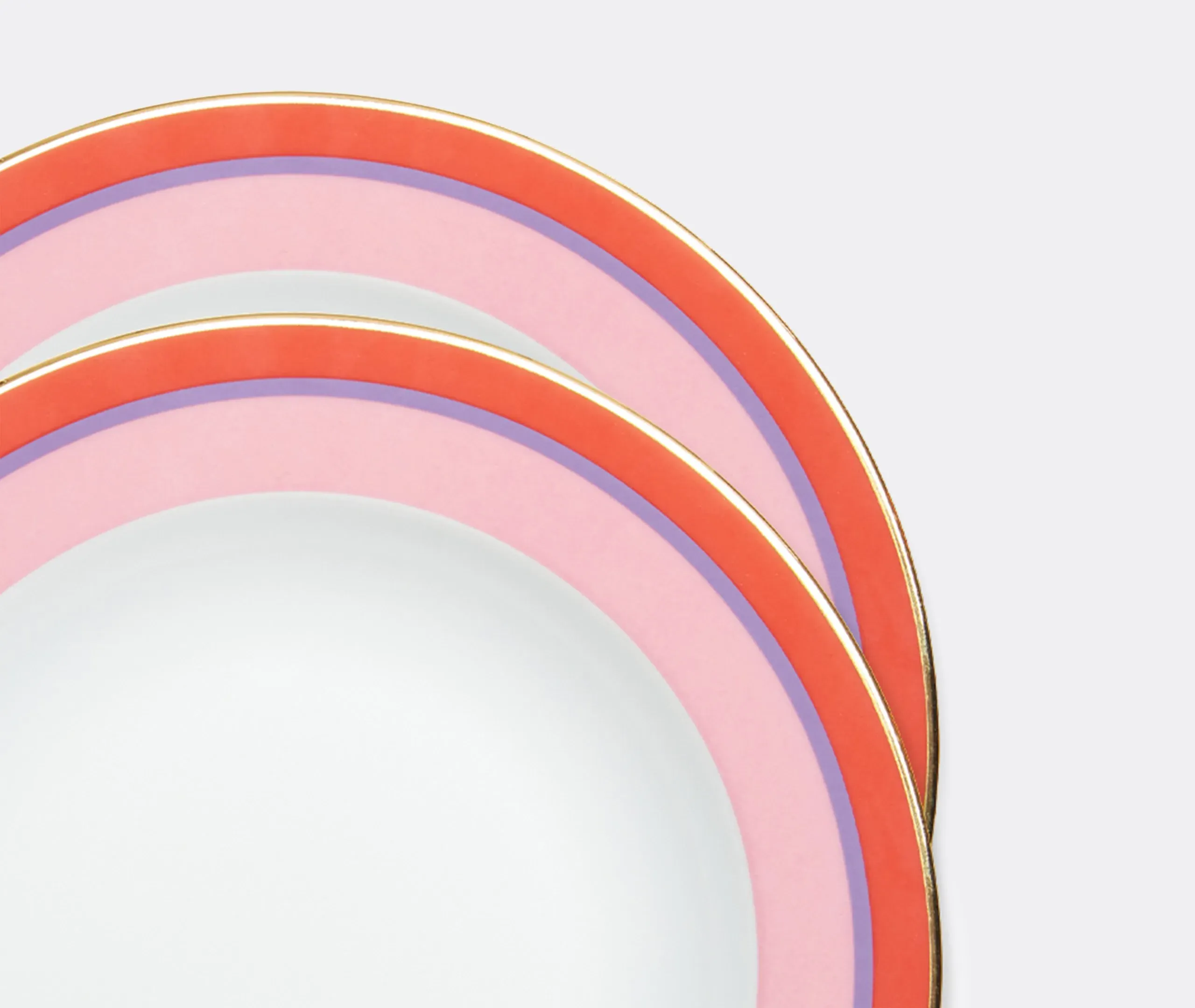 2-Piece Soup Plate Set - Pink, Porcelain