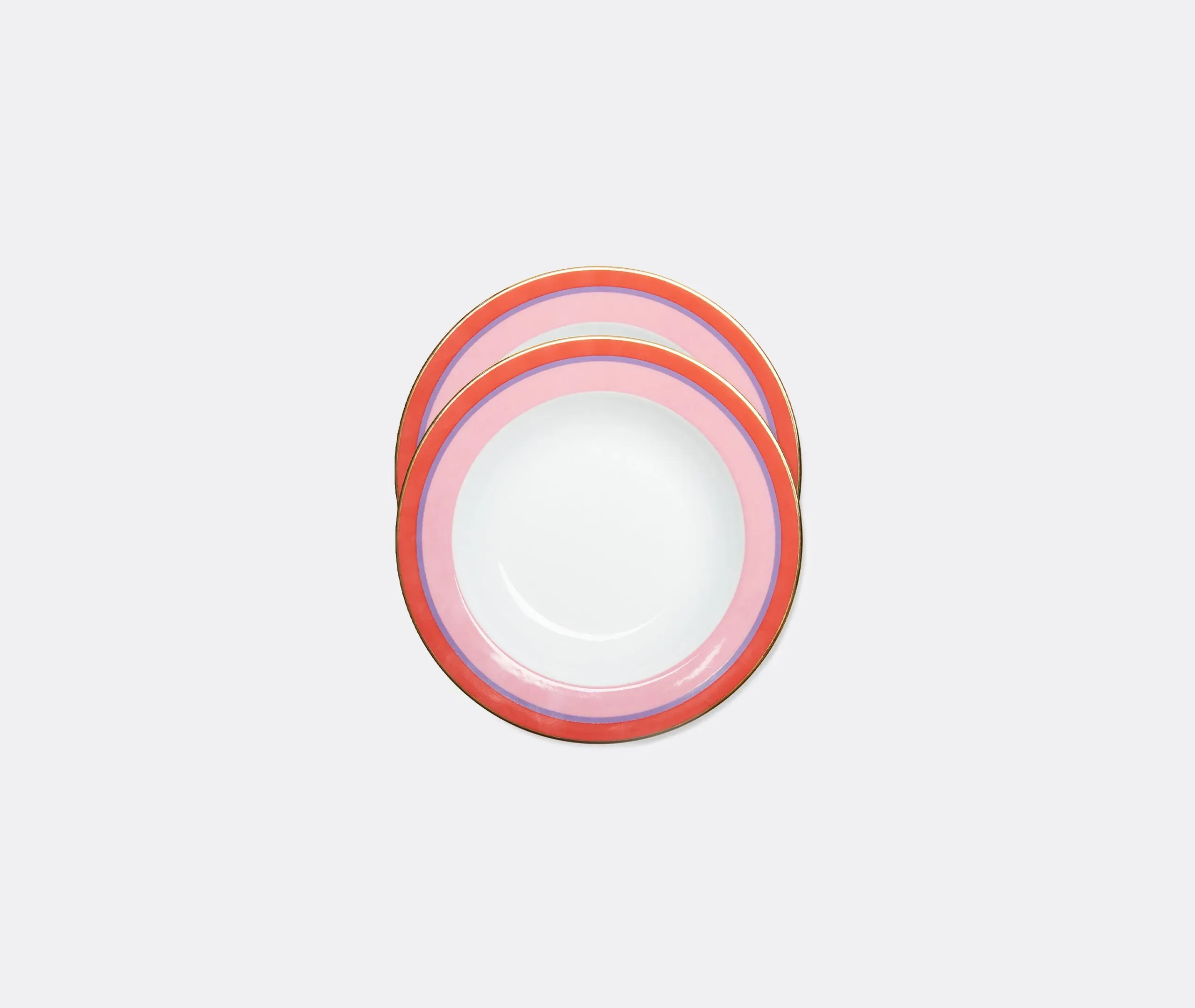 2-Piece Soup Plate Set - Pink, Porcelain