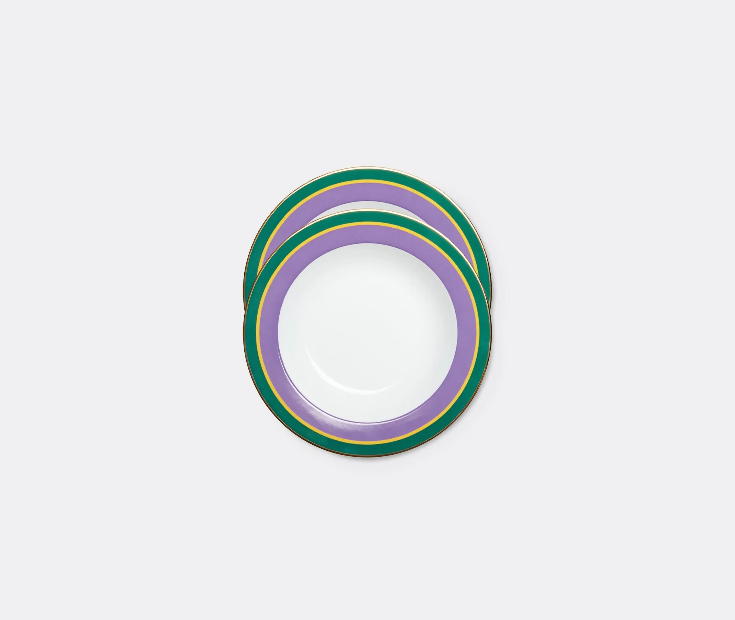 2-Piece Soup Plate Set - Purple, Porcelain