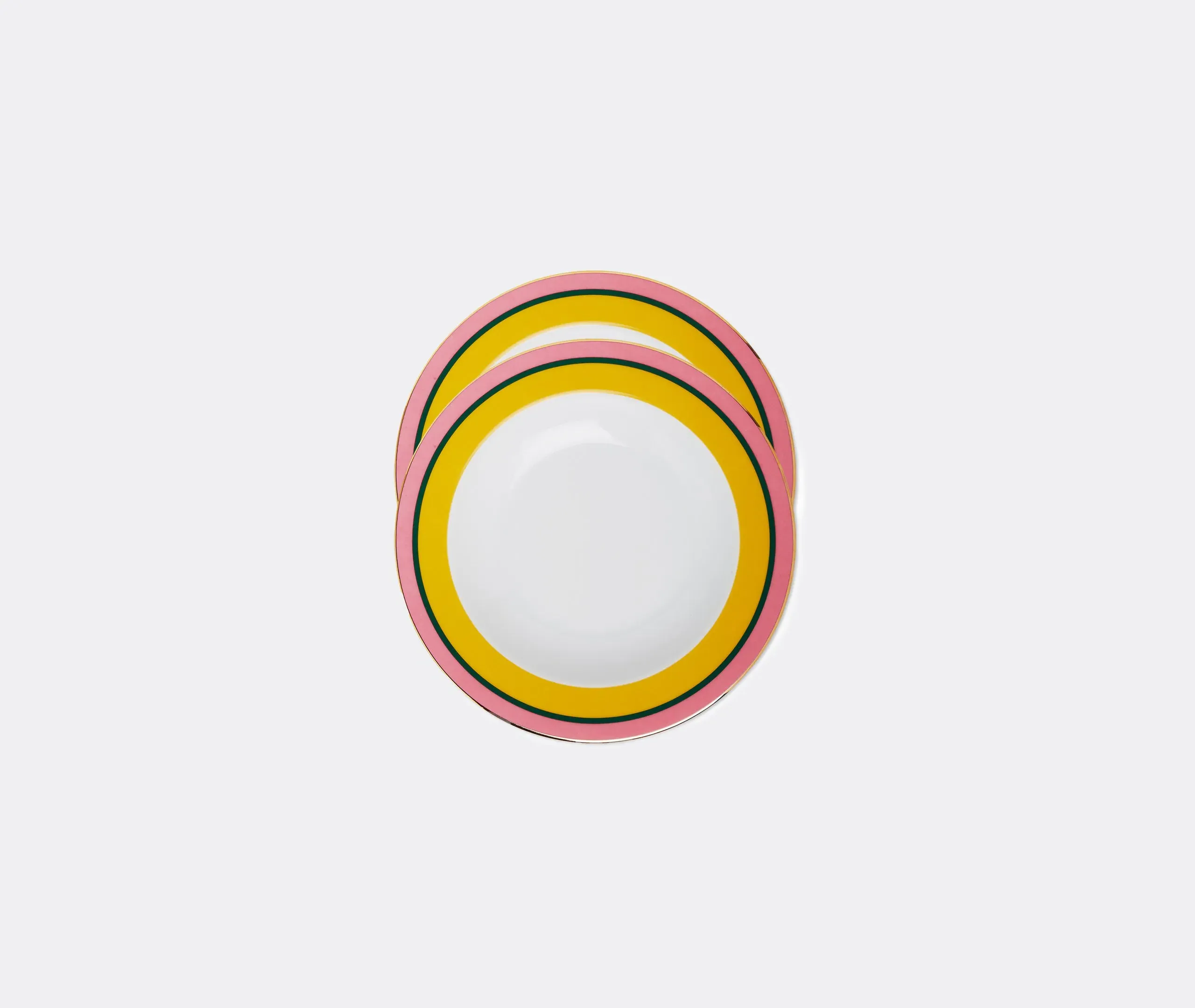 2-Piece Soup Plate Set - Yellow, Porcelain