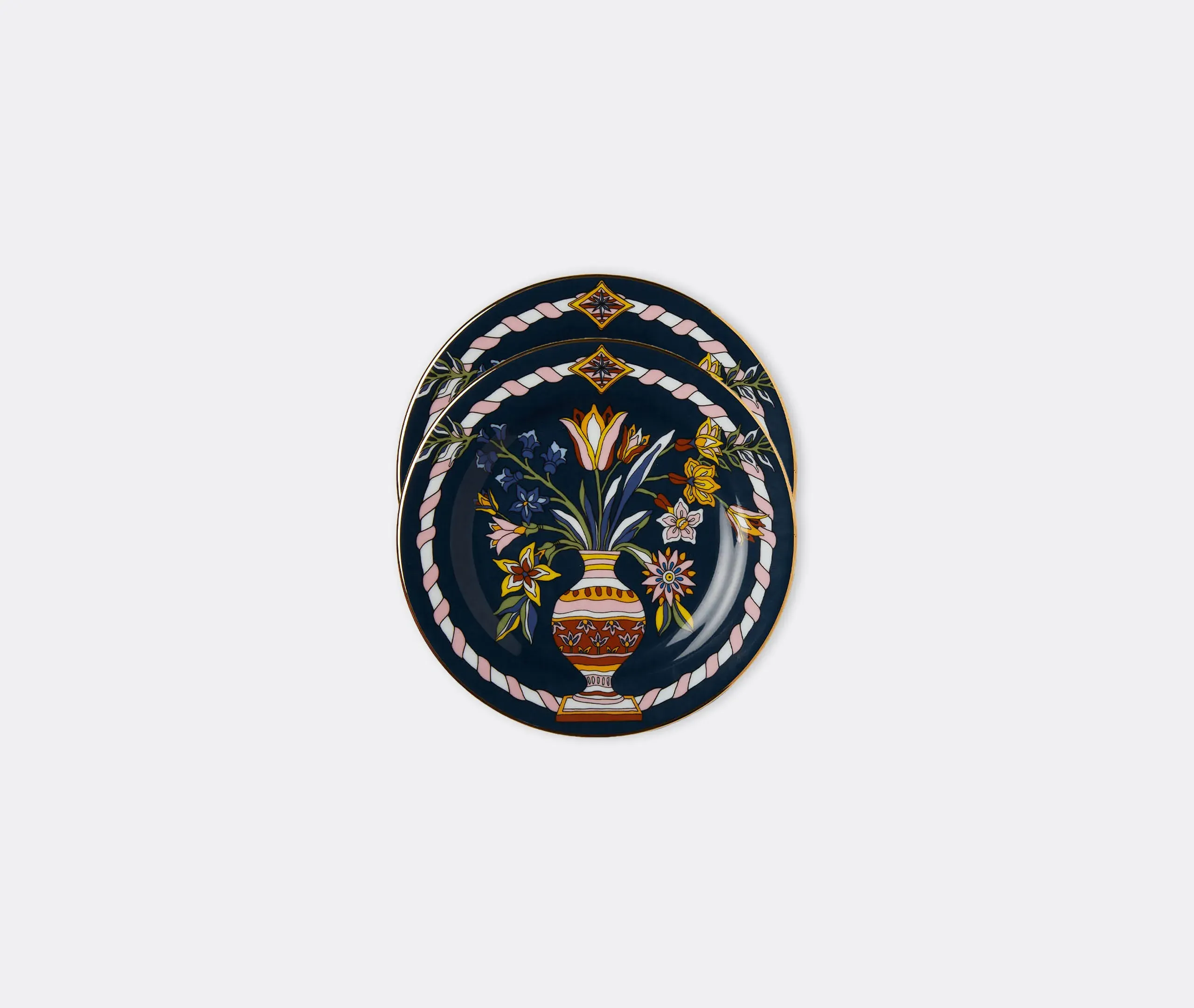Ancap 'Pietre Dure' Dessert Plate Set of Two - Multicolour, Porcelain product