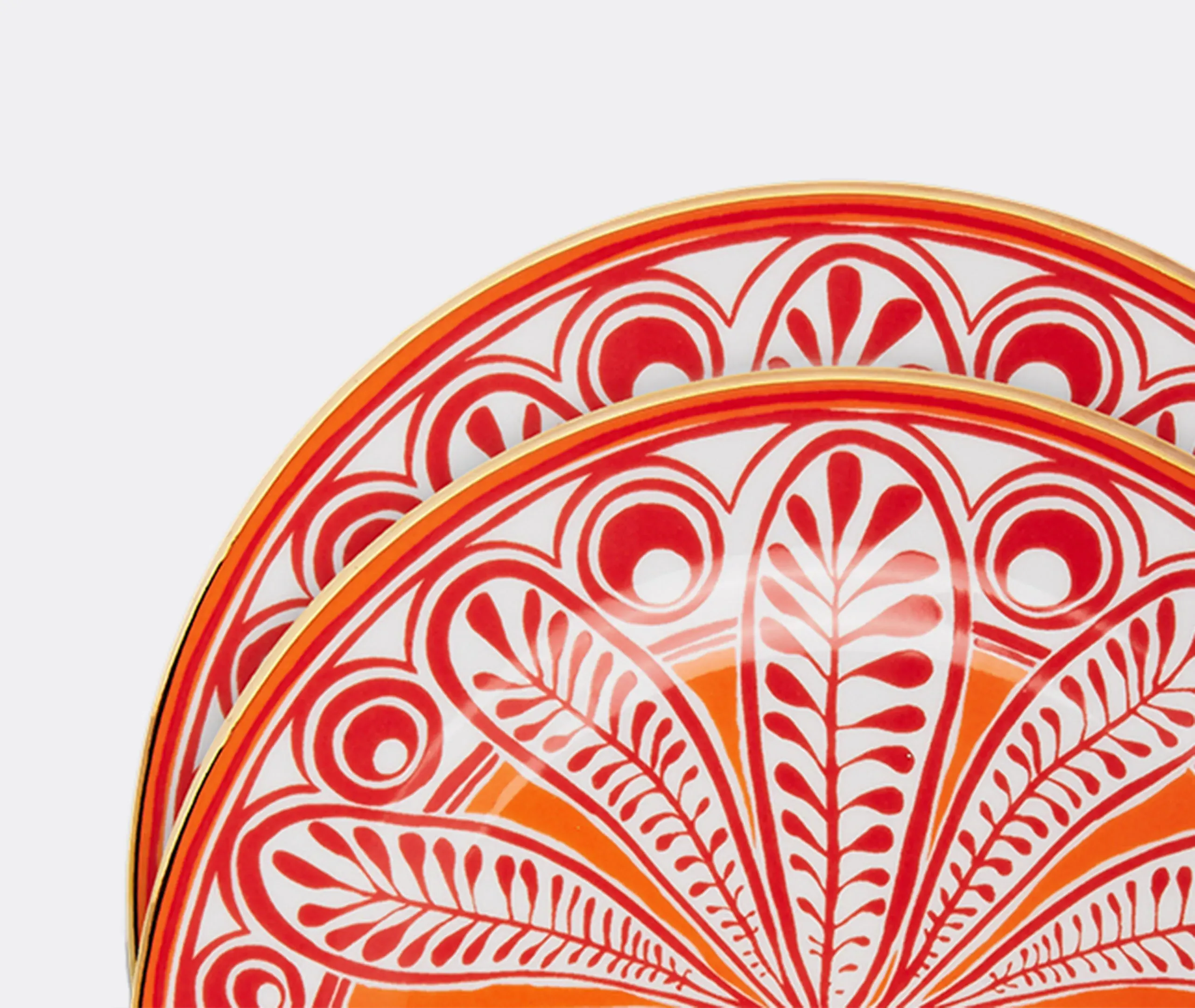 Big Pineapple Arancio Dessert Plates Set of Two - Orange, Porcelain alternate view