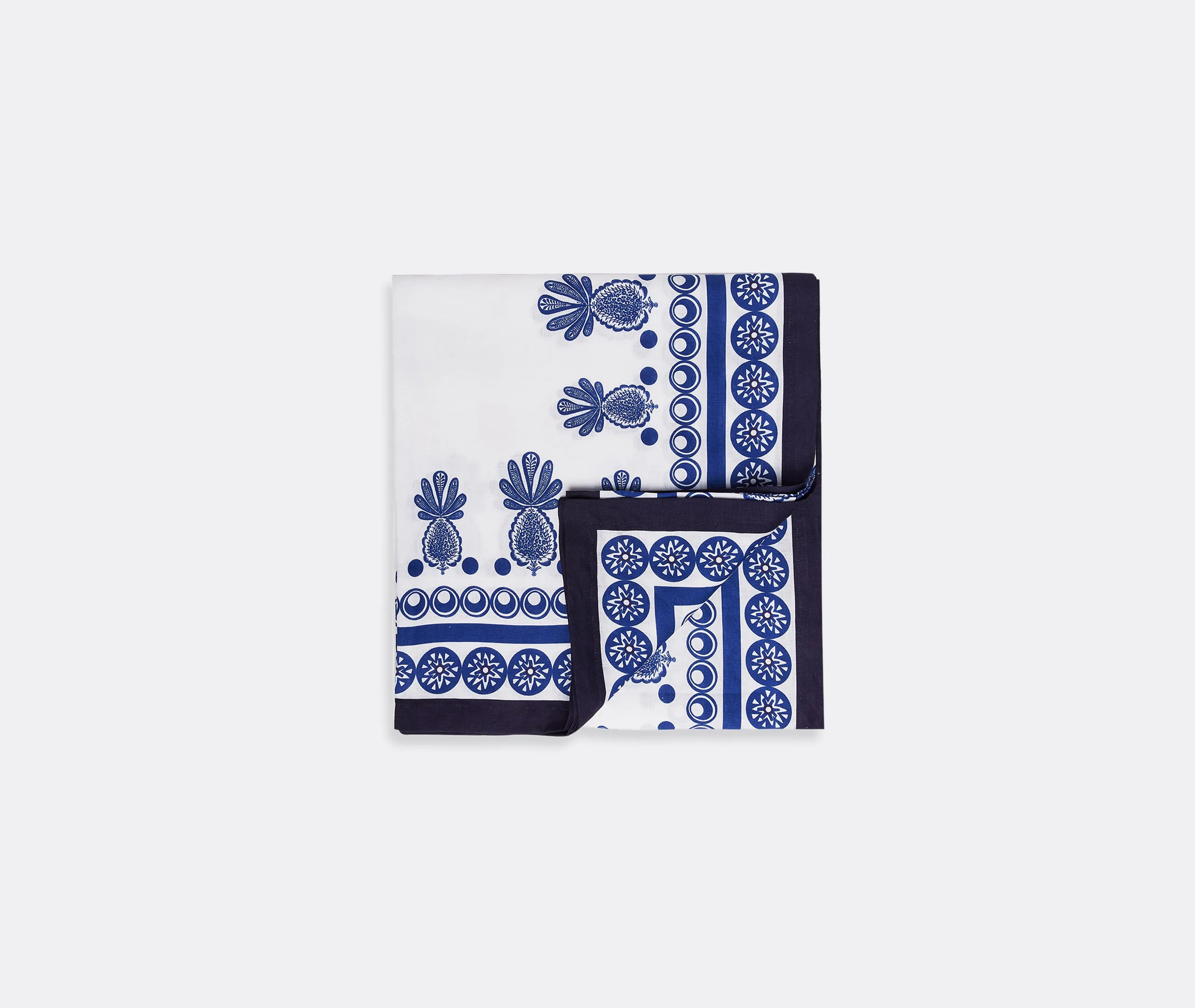 Big Pineapple Blu Large Tablecloth - Blue, Linen product
