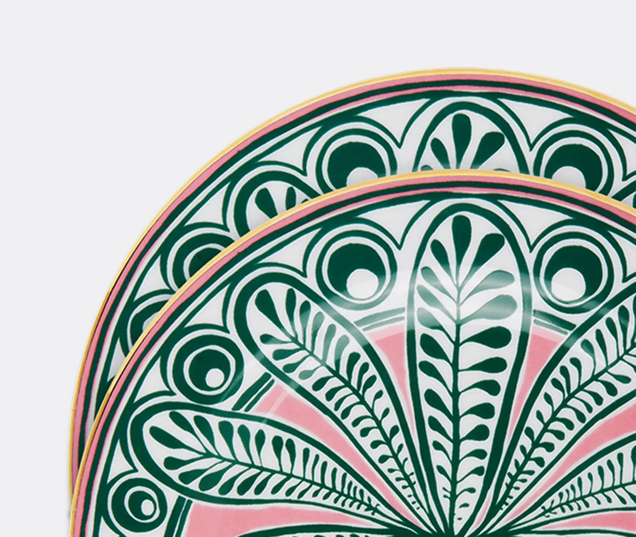 Big Pineapple Fuxia Dessert Plates Set of Two - Multicolour, Porcelain alternate view