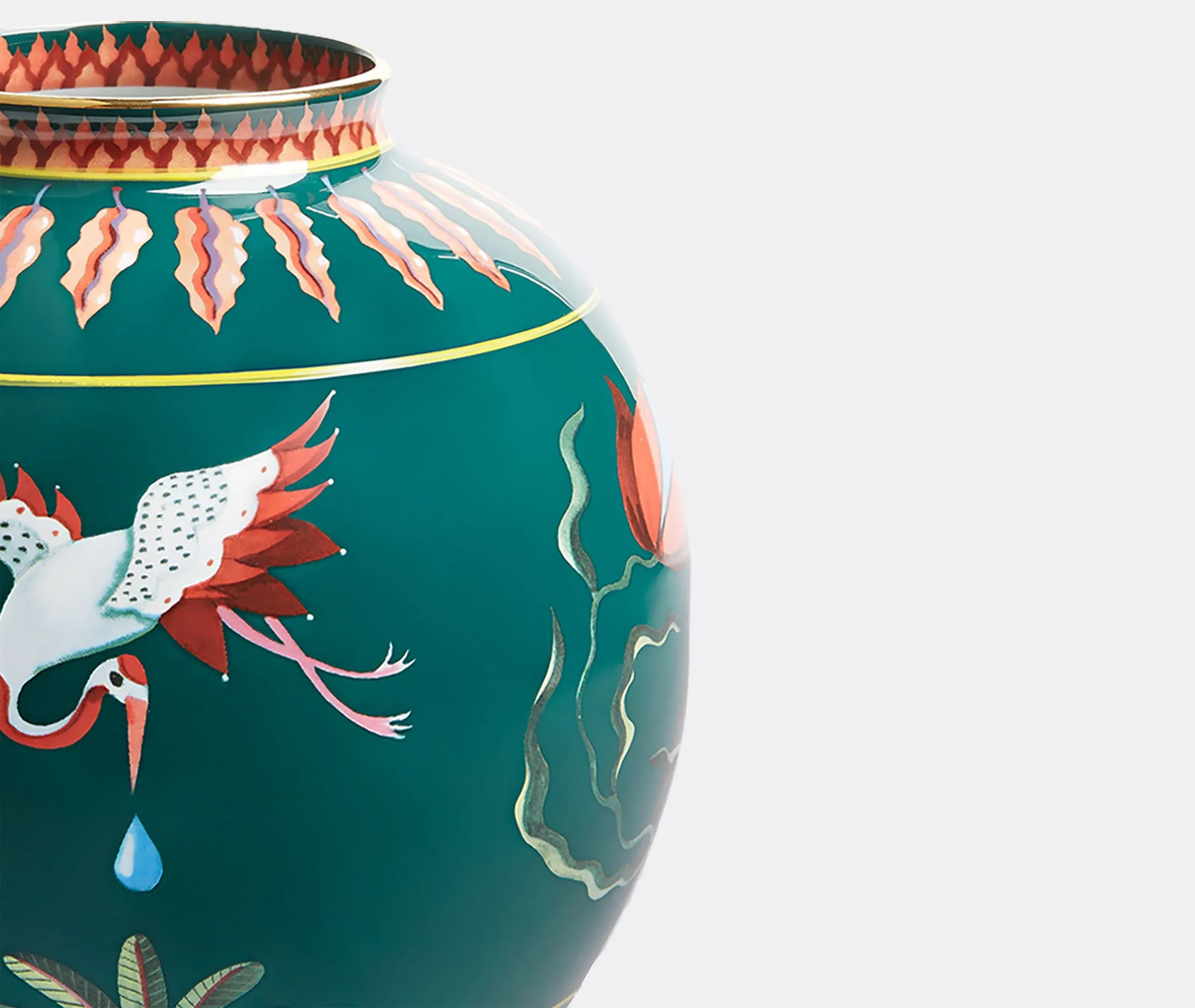 Bubble Vase with Gold Trim - Multicolor, Porcelain